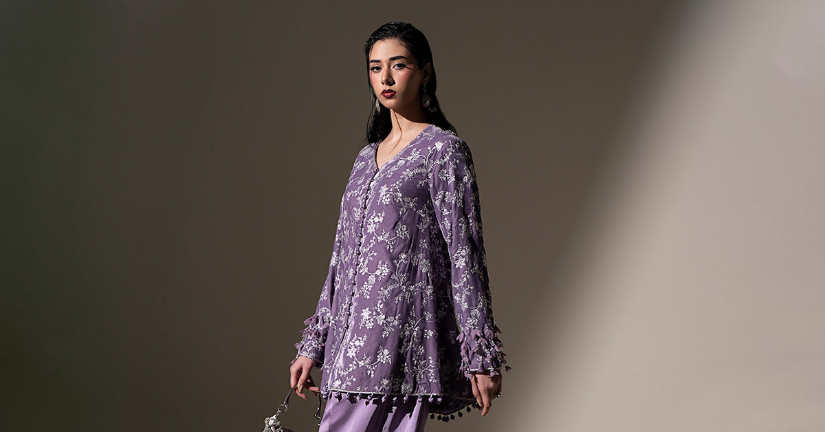 Embroidered Velvet Fabric (1Pc)