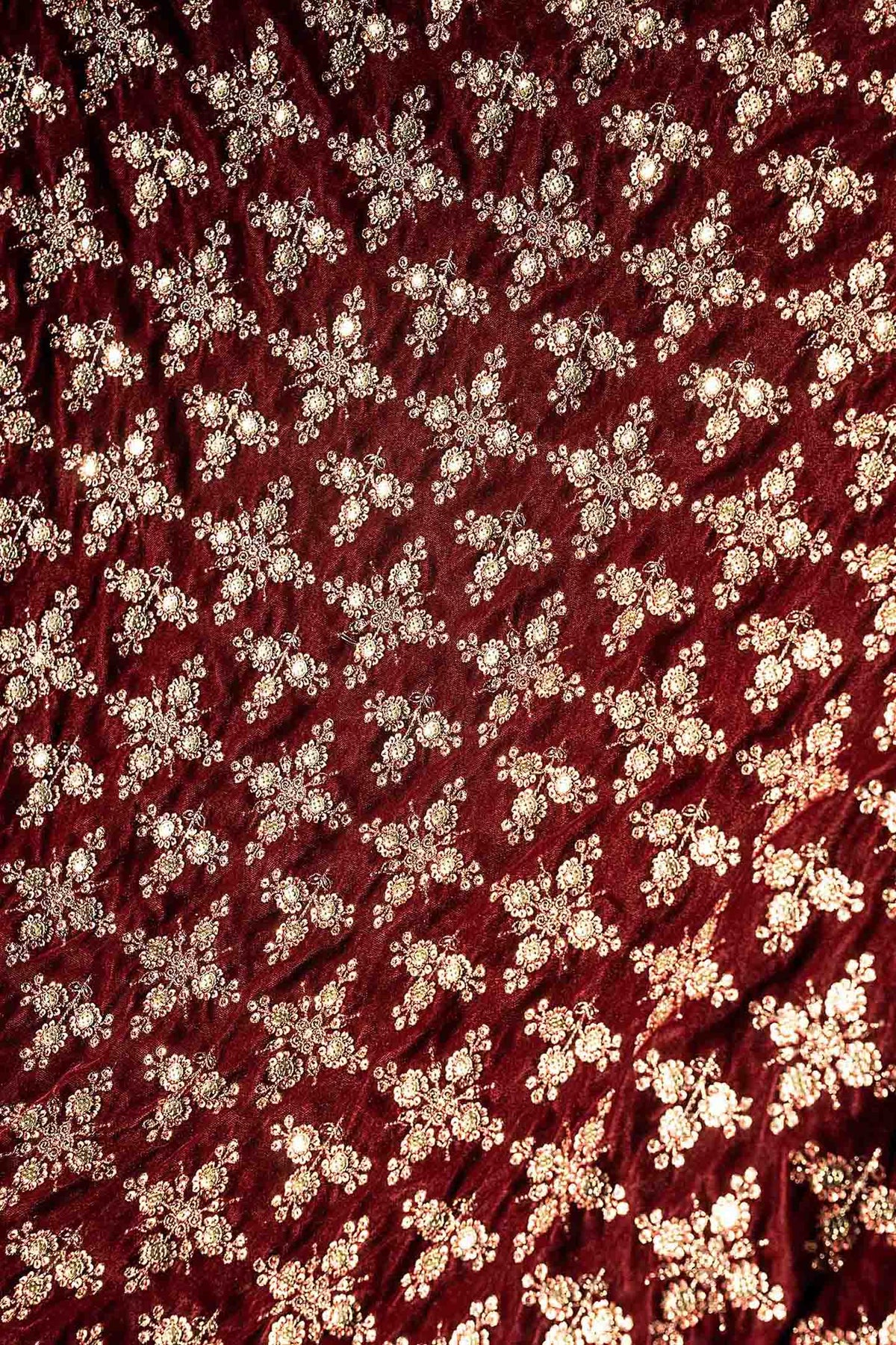 Embroidered Velvet Fabric (1Pc)