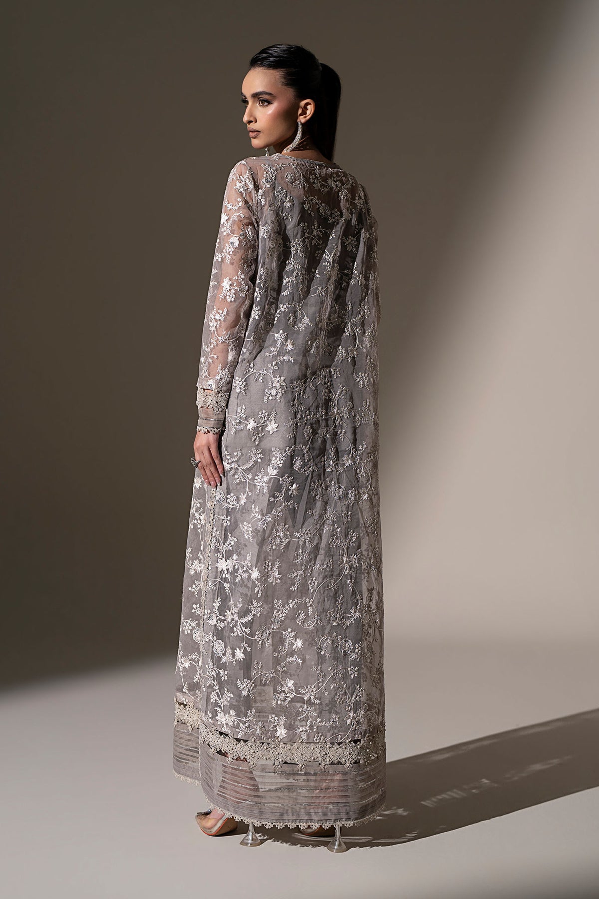Embroidered Organza Fabric (1Pc)