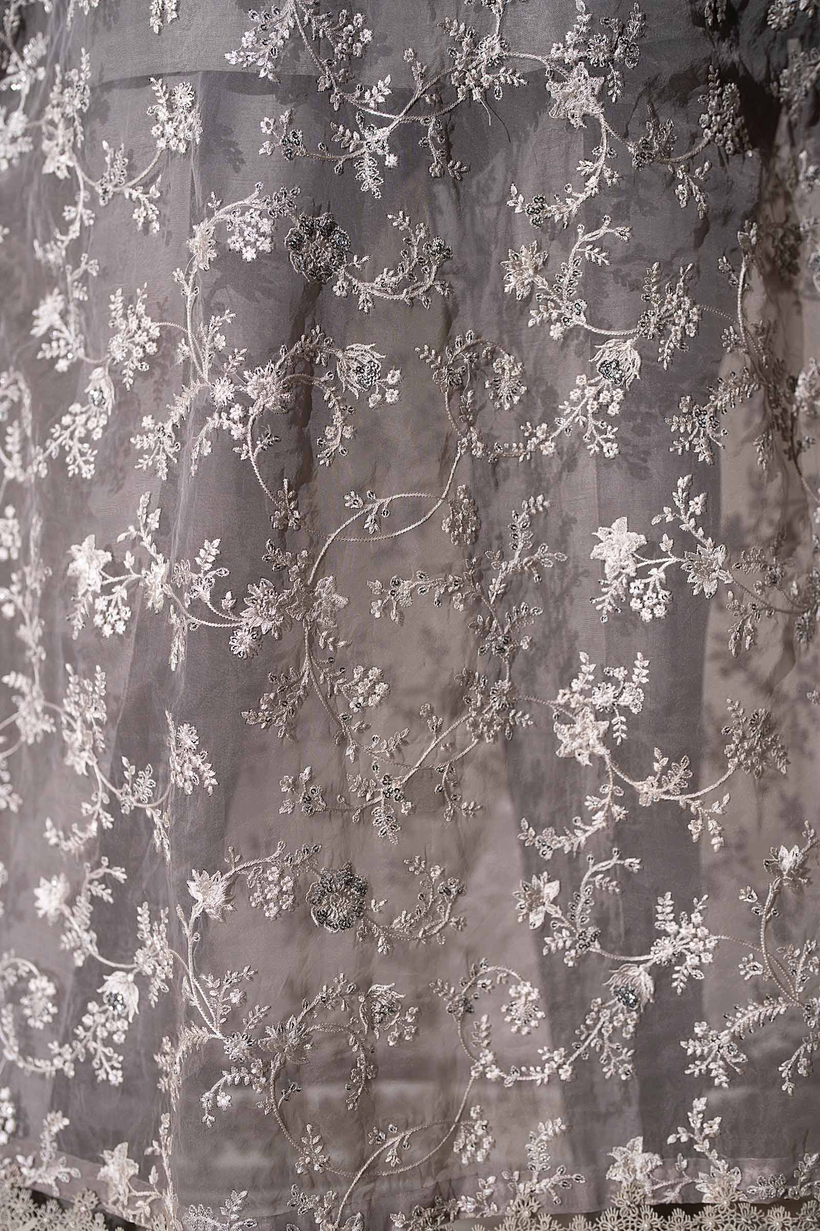 Embroidered Organza Fabric (1Pc)