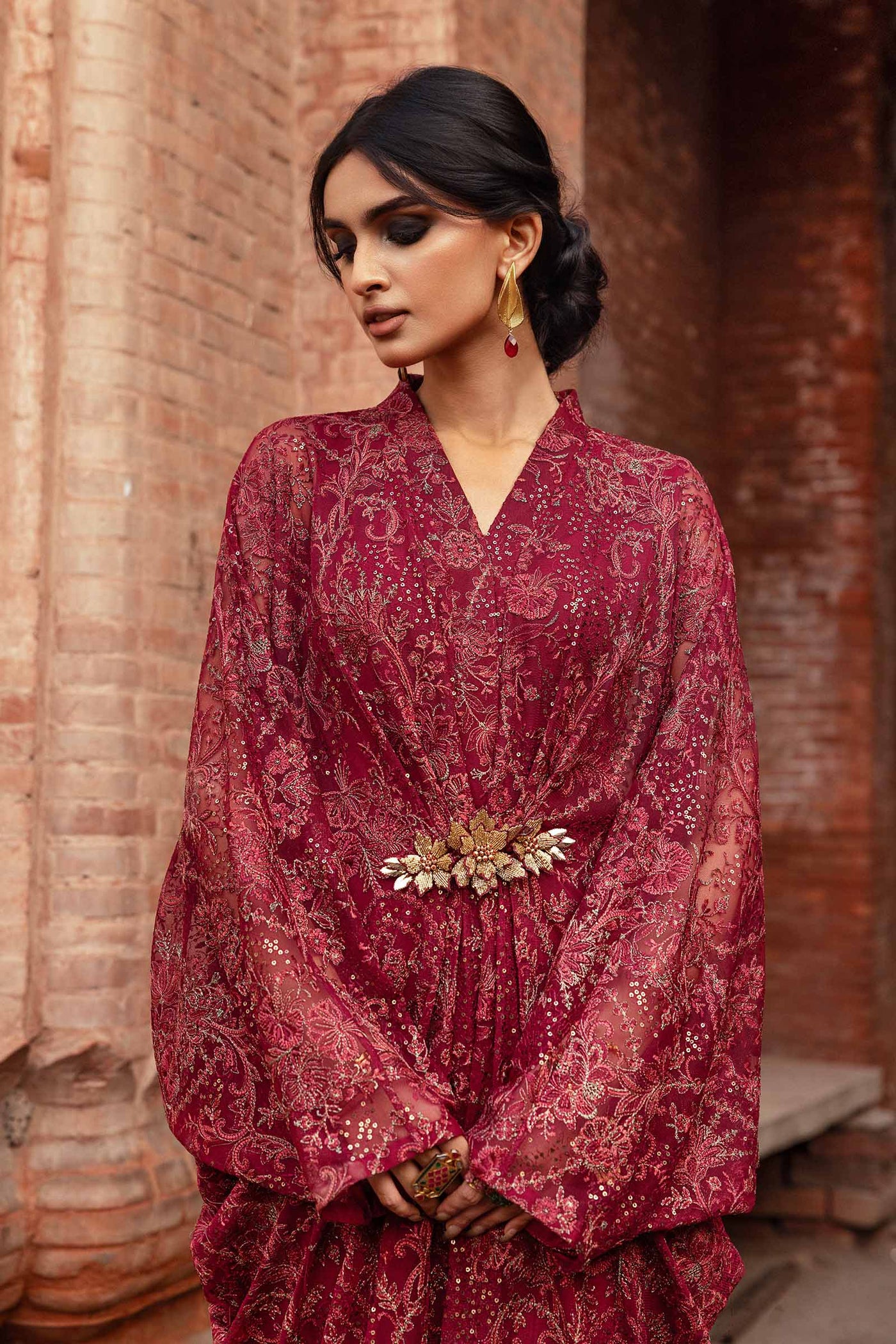 Embroidered Net Fabric (2Pcs) | LF-905