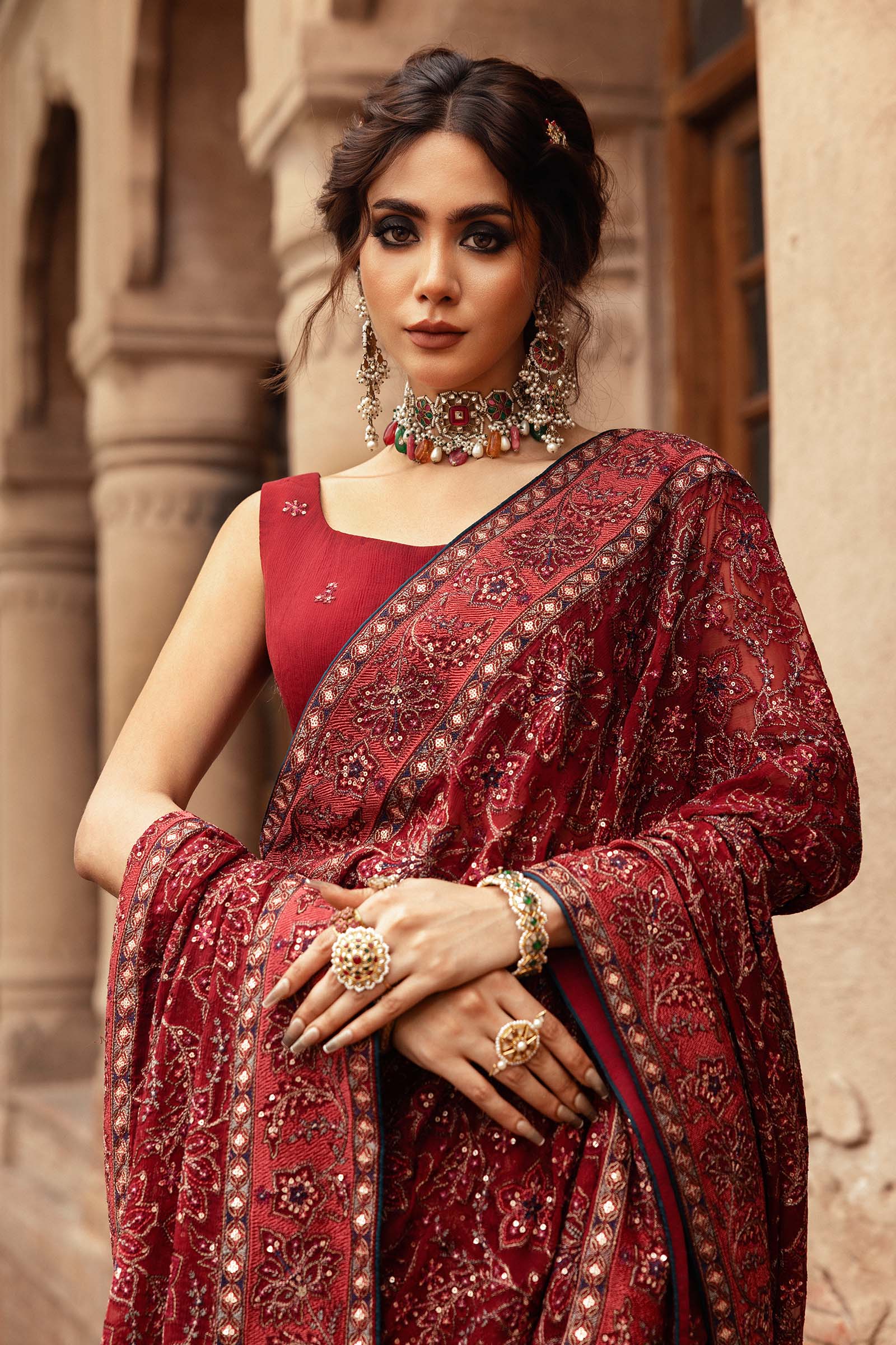 Embroidered Chiffon Fabric (2Pcs) | LF-914