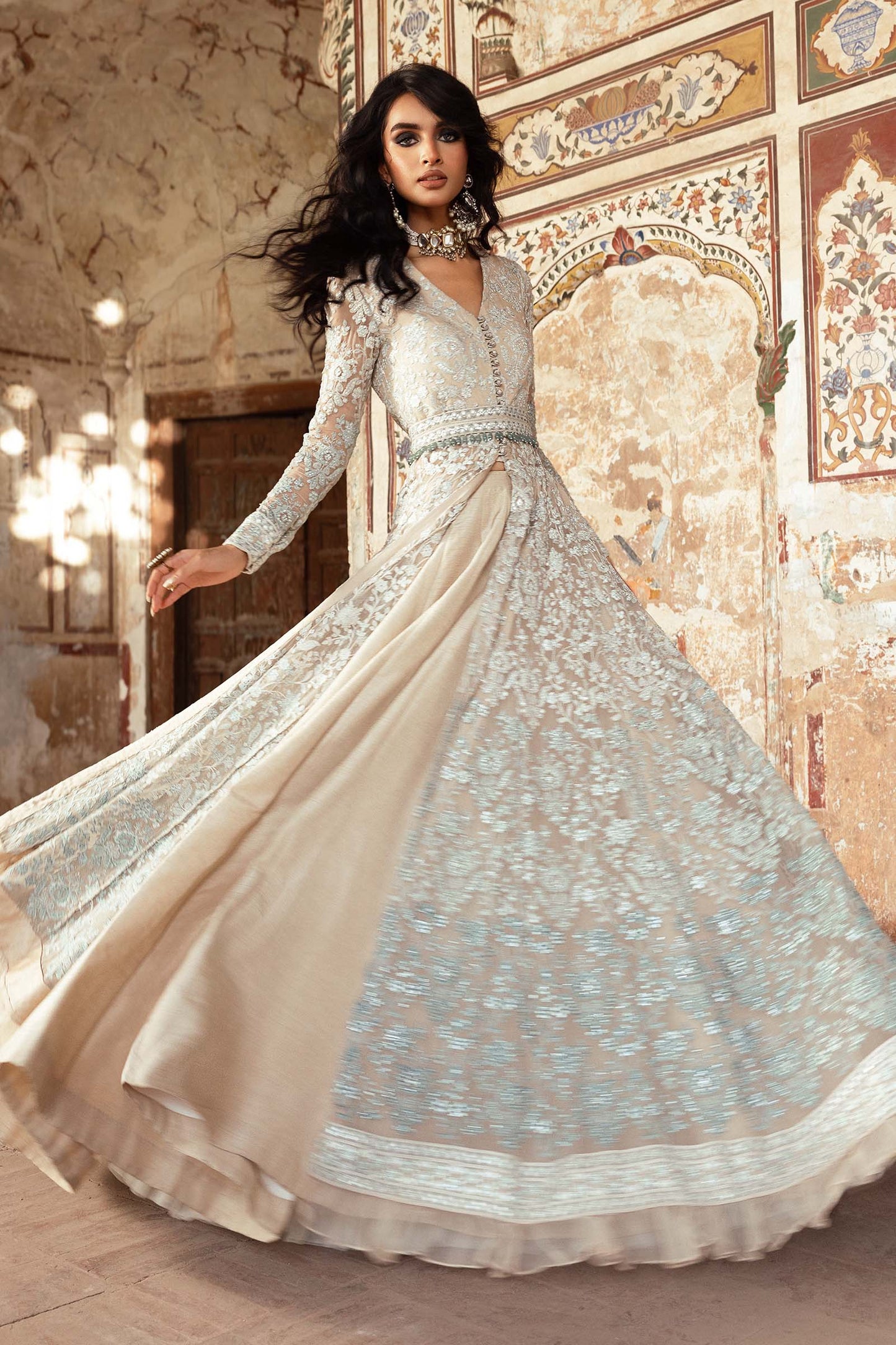 Embroidered Chiffon Fabric (2Pcs) | LF-918