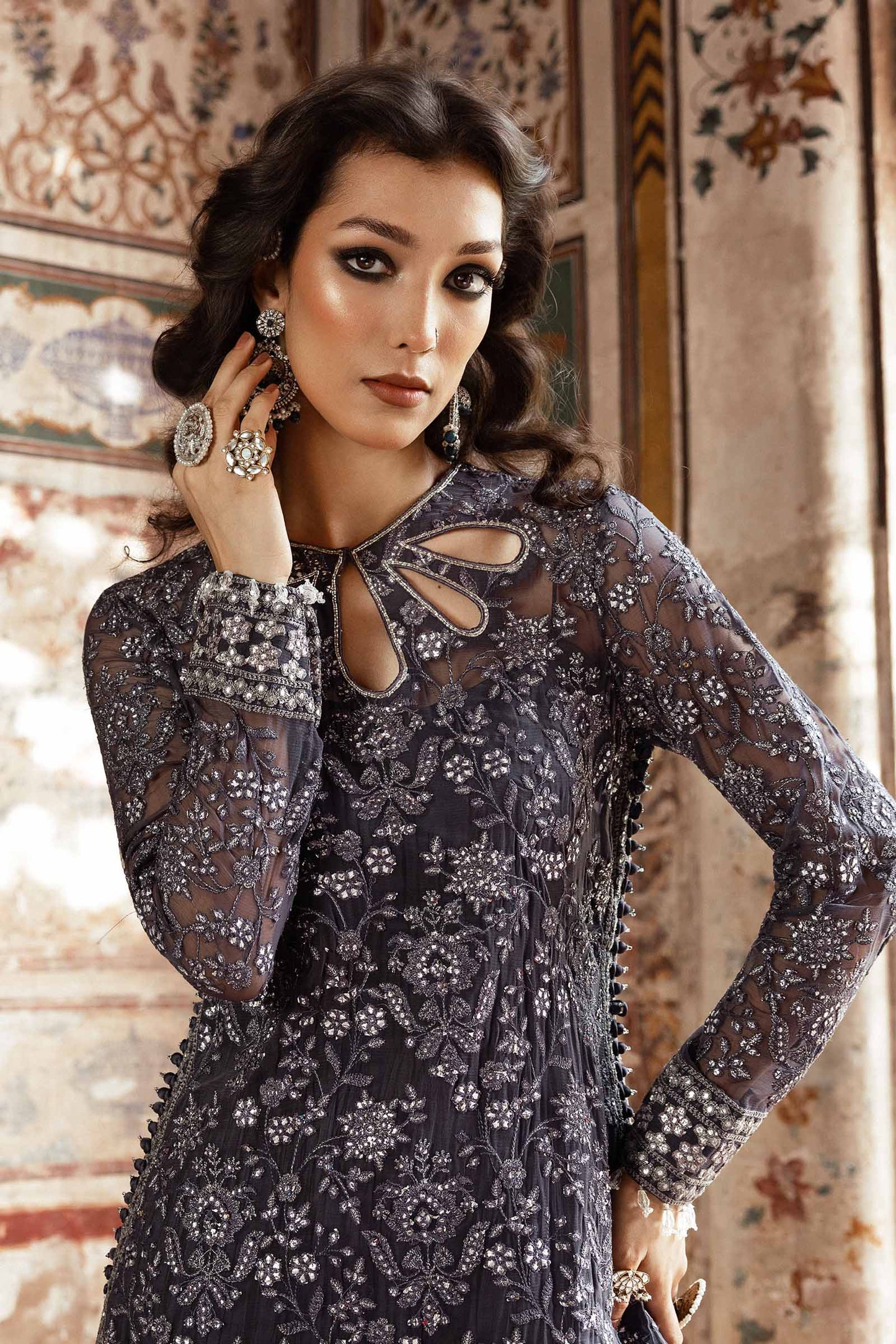 Embroidered Chiffon Fabric (2Pcs) | LF-919