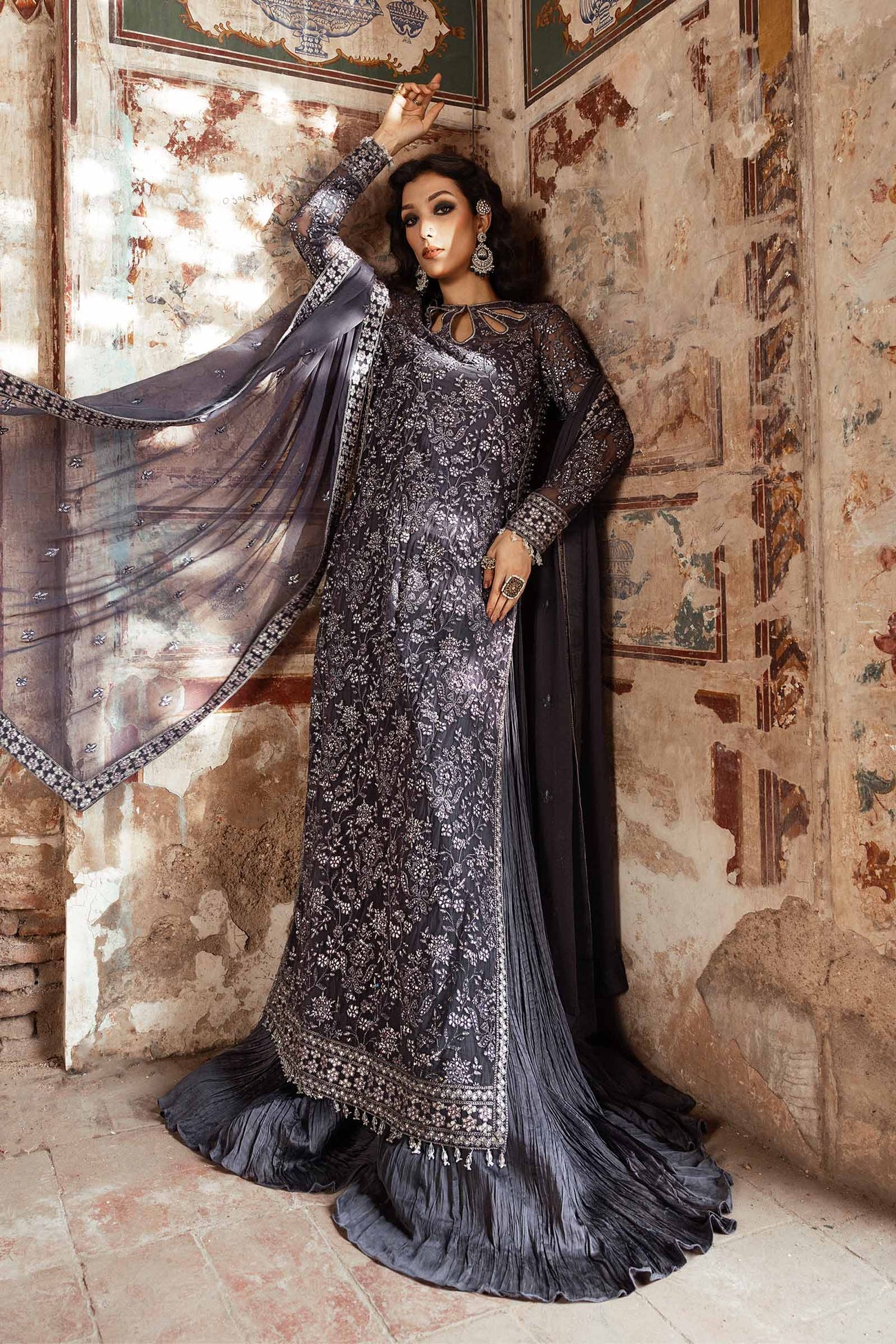 Embroidered Chiffon Fabric (2Pcs) | LF-919