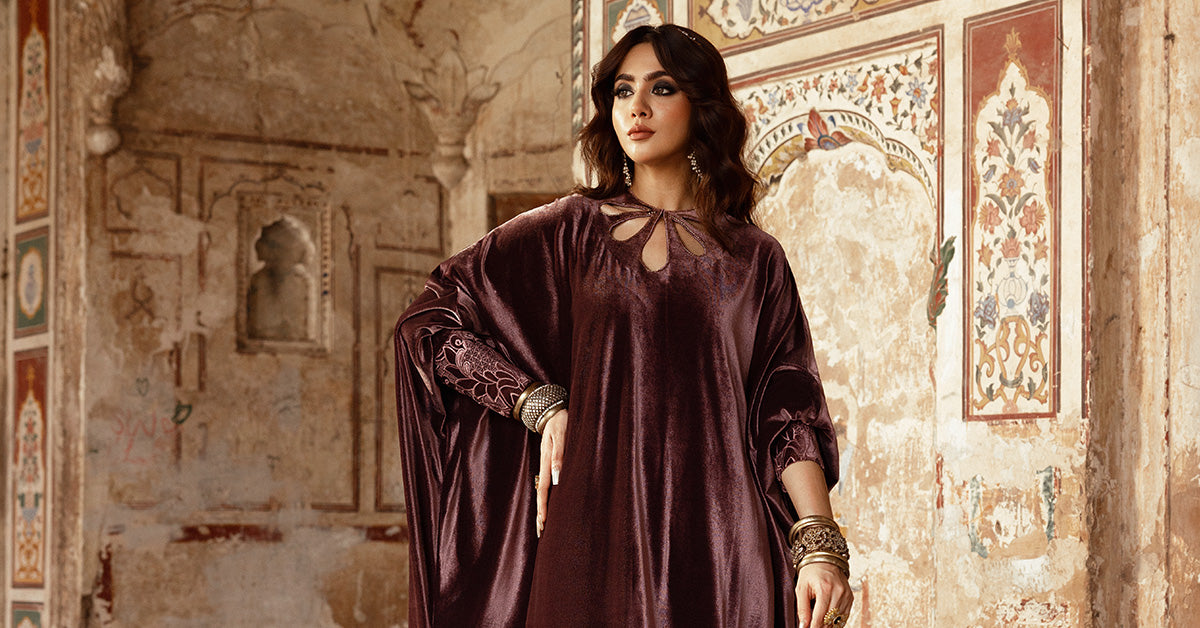 Embroidered Velvet Fabric (1Pc) | LF-CH25-01