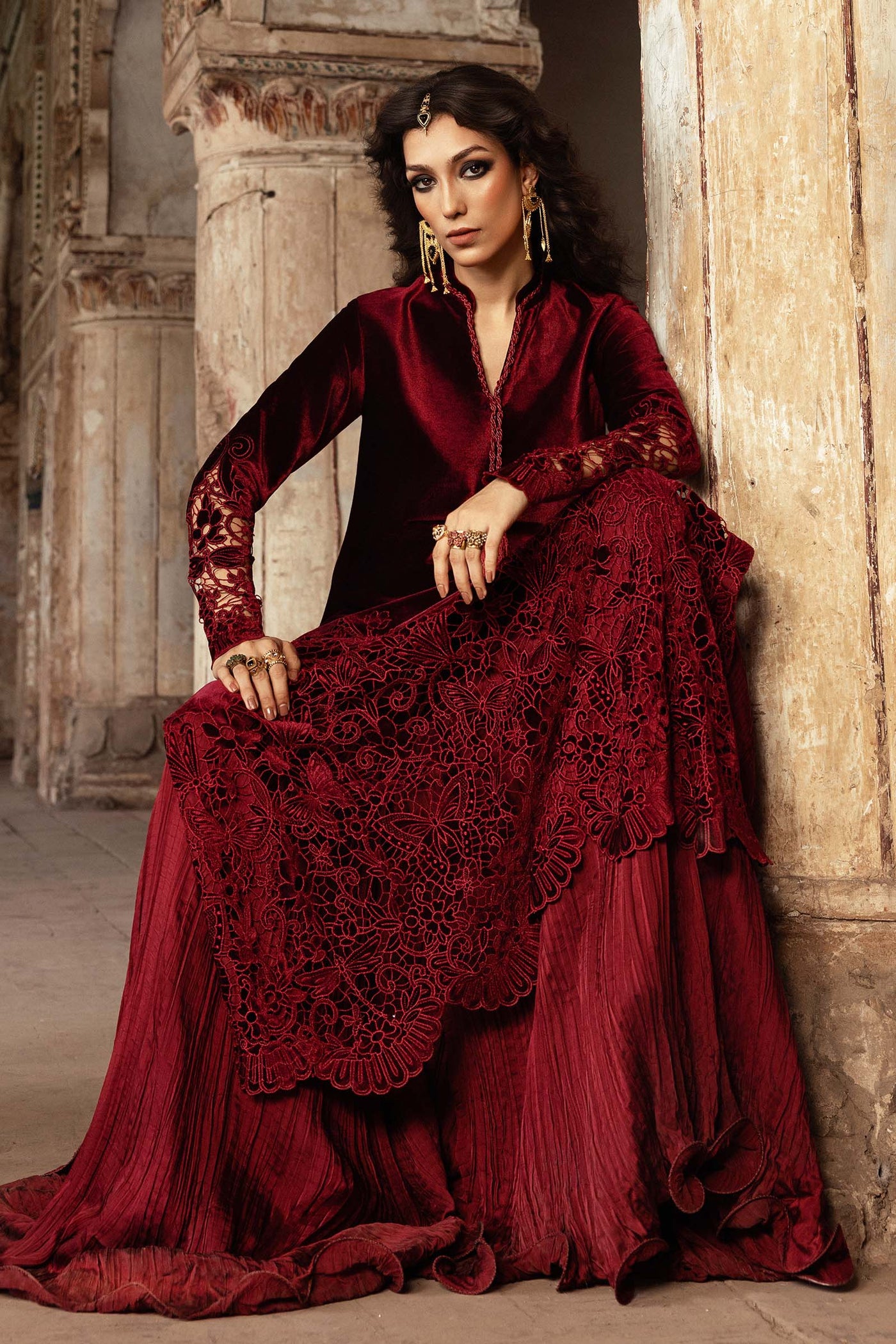 Embroidered Velvet Fabric (1Pc) | LF-CH25-02