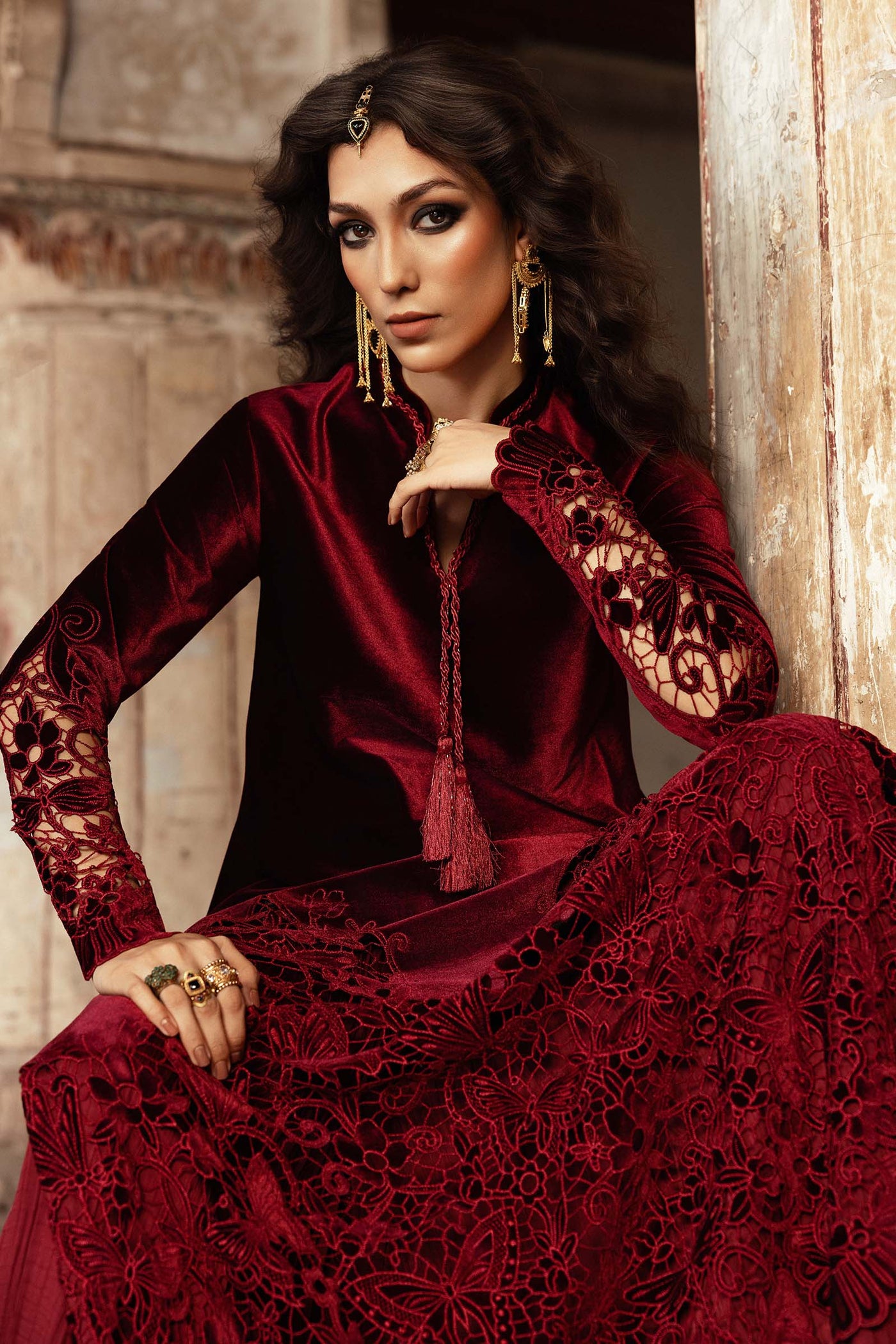 Embroidered Velvet Fabric (1Pc) | LF-CH25-02