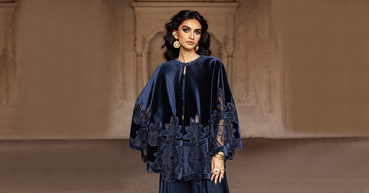 Embroidered Velvet Fabric (1Pc) | LF-CH25-04