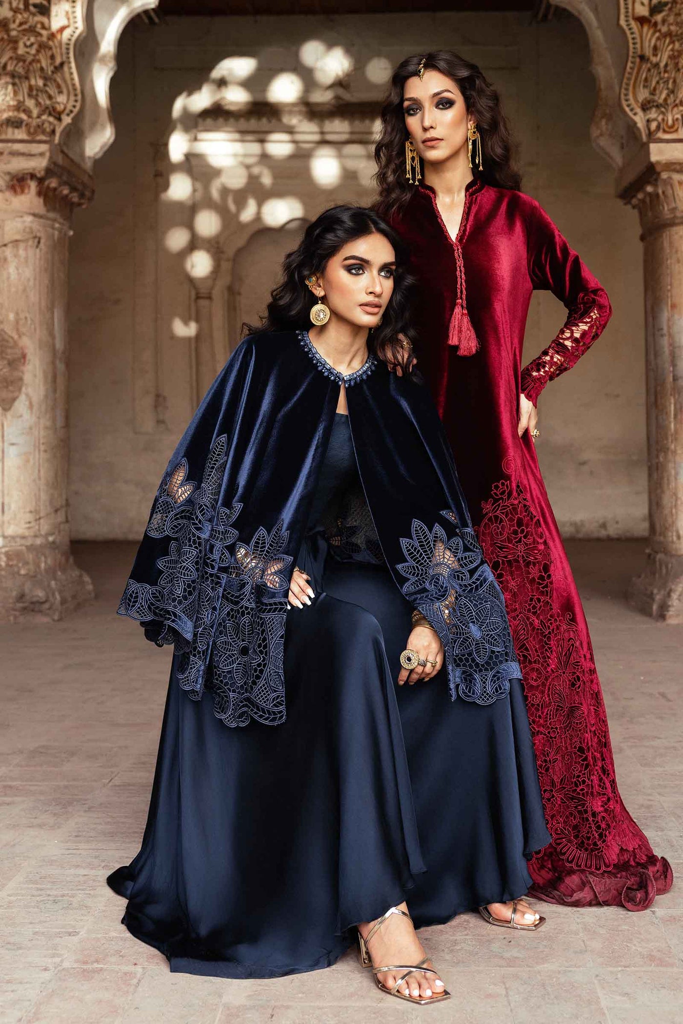 Embroidered Velvet Fabric (1Pc) | LF-CH25-04