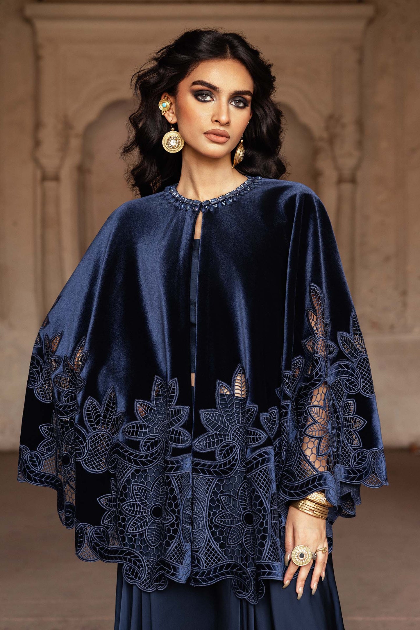 Embroidered Velvet Fabric (1Pc) | LF-CH25-04