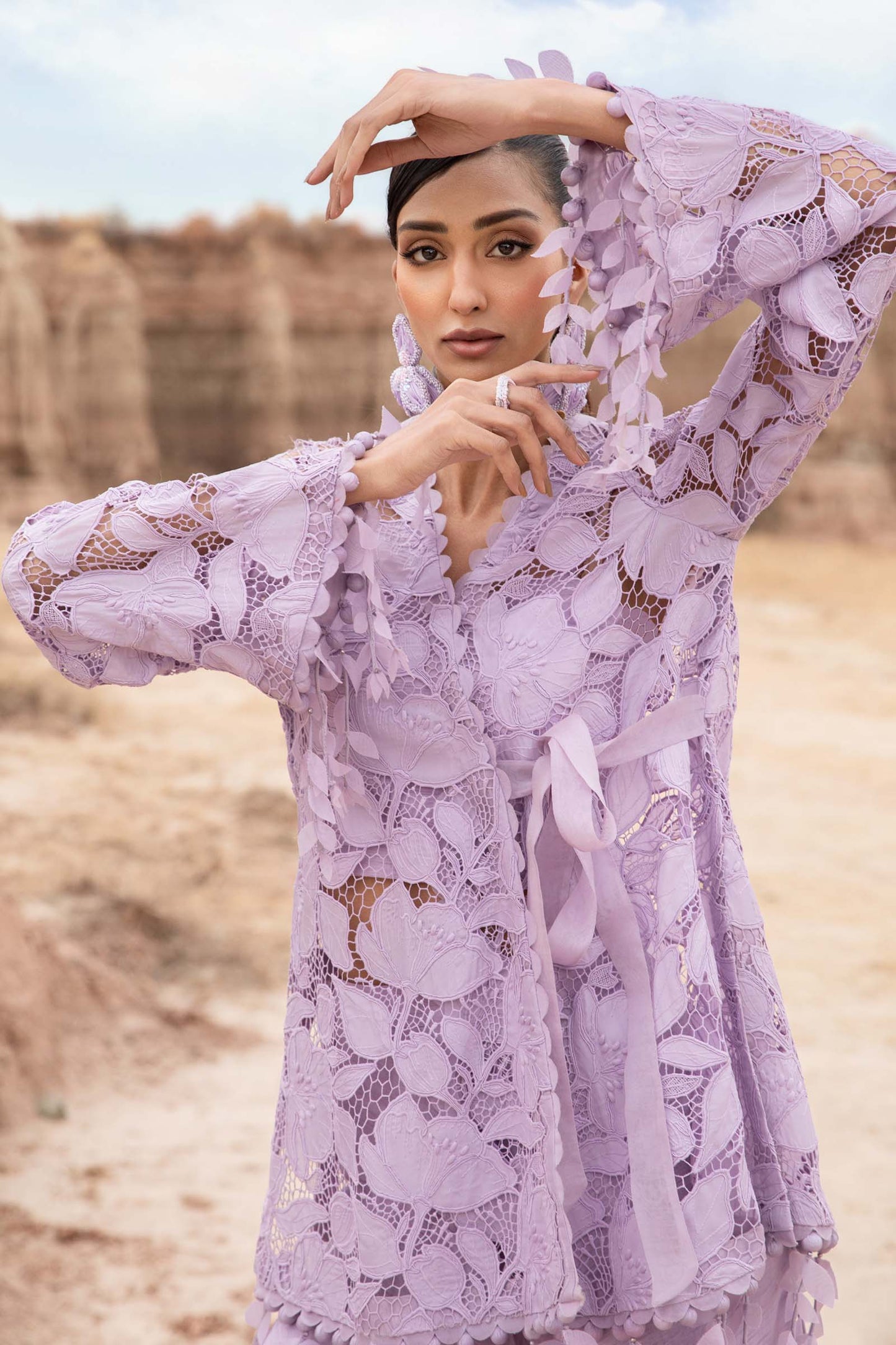 Embroidered Silk Fabric (1Pc) | LF-CH1R1