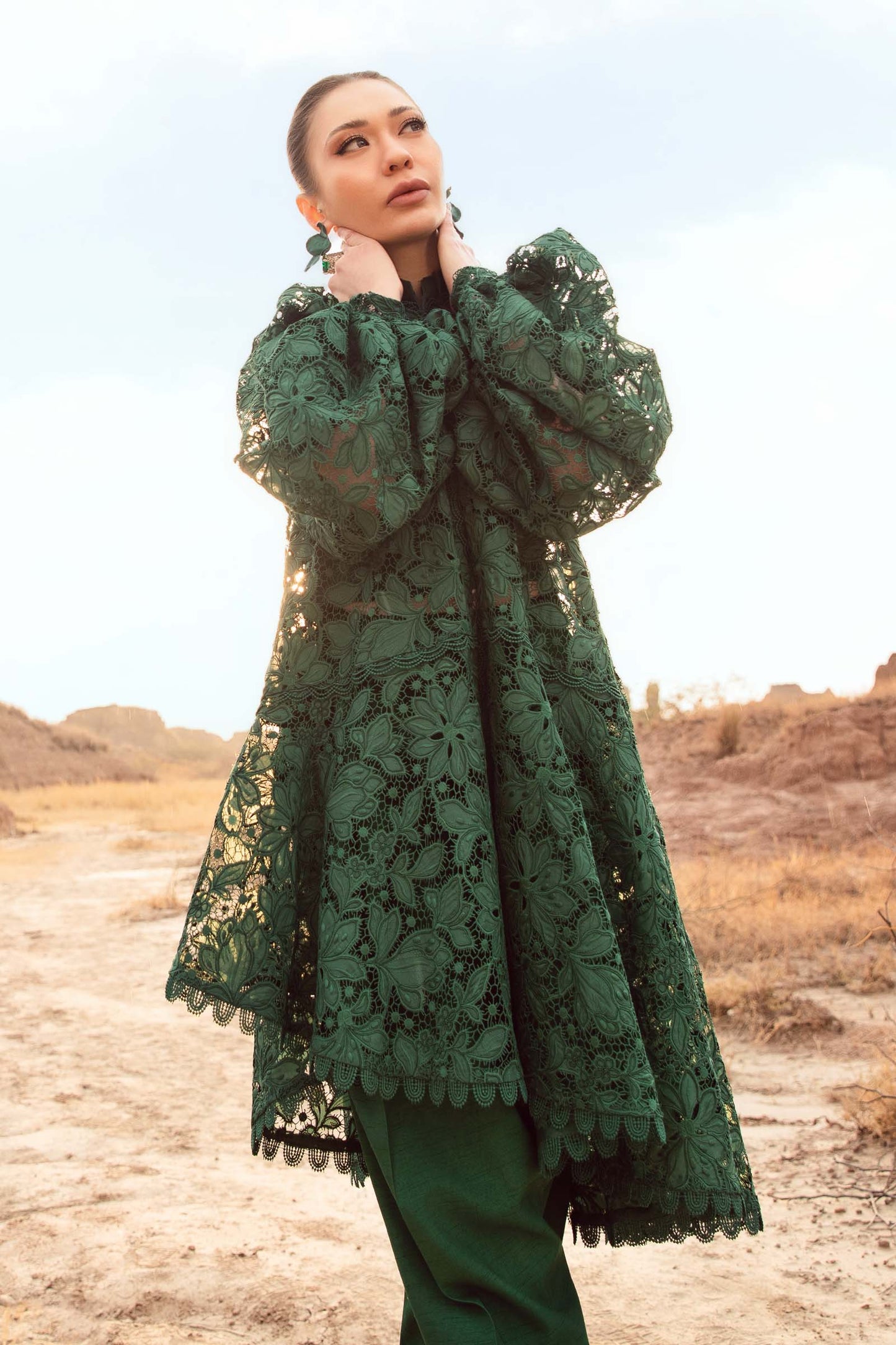 Embroidered Silk Fabric (1Pc) | LF-CH3R1