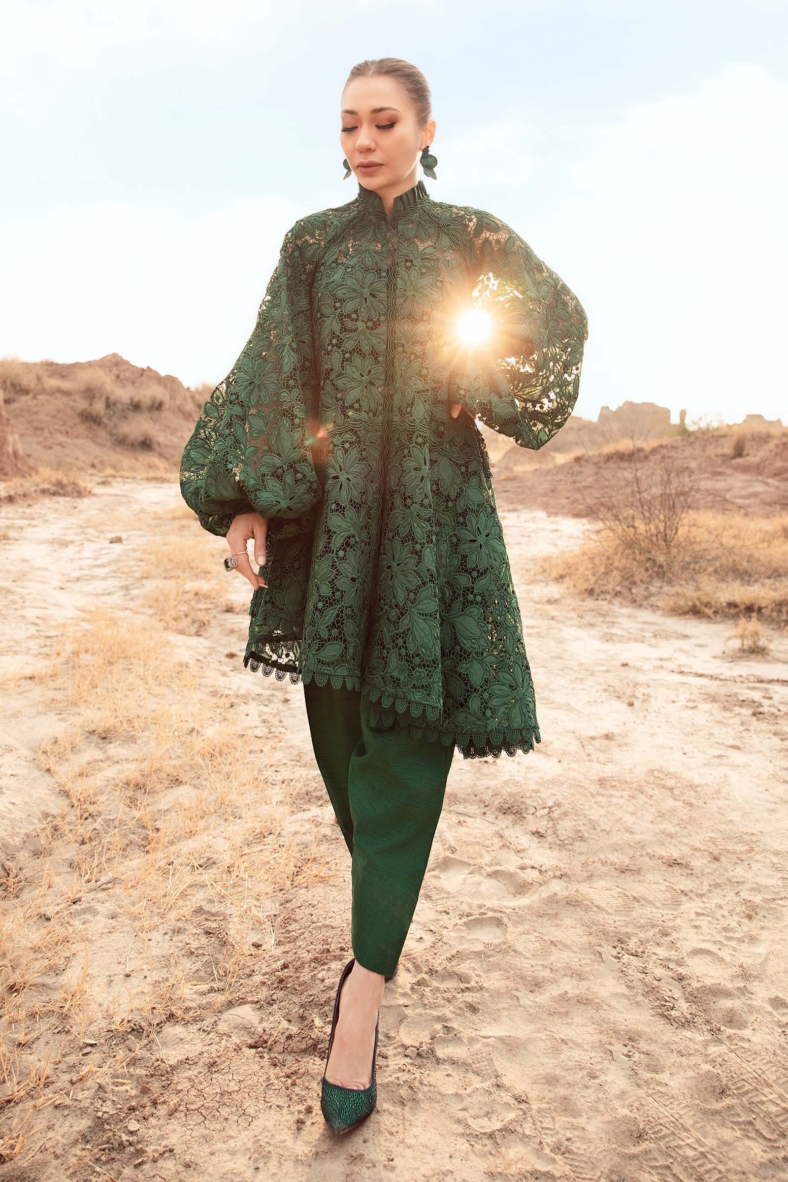 Embroidered Silk Fabric (1Pc) | LF-CH3R1