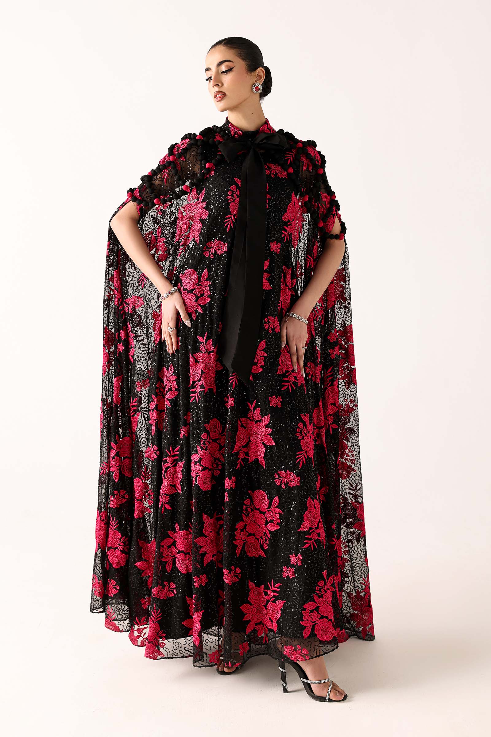 Embroidered Net Fabric (2Pcs)