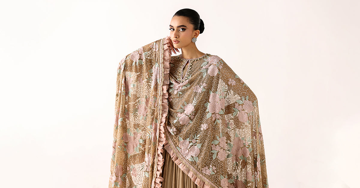 Embroidered Net Fabric (2Pcs)