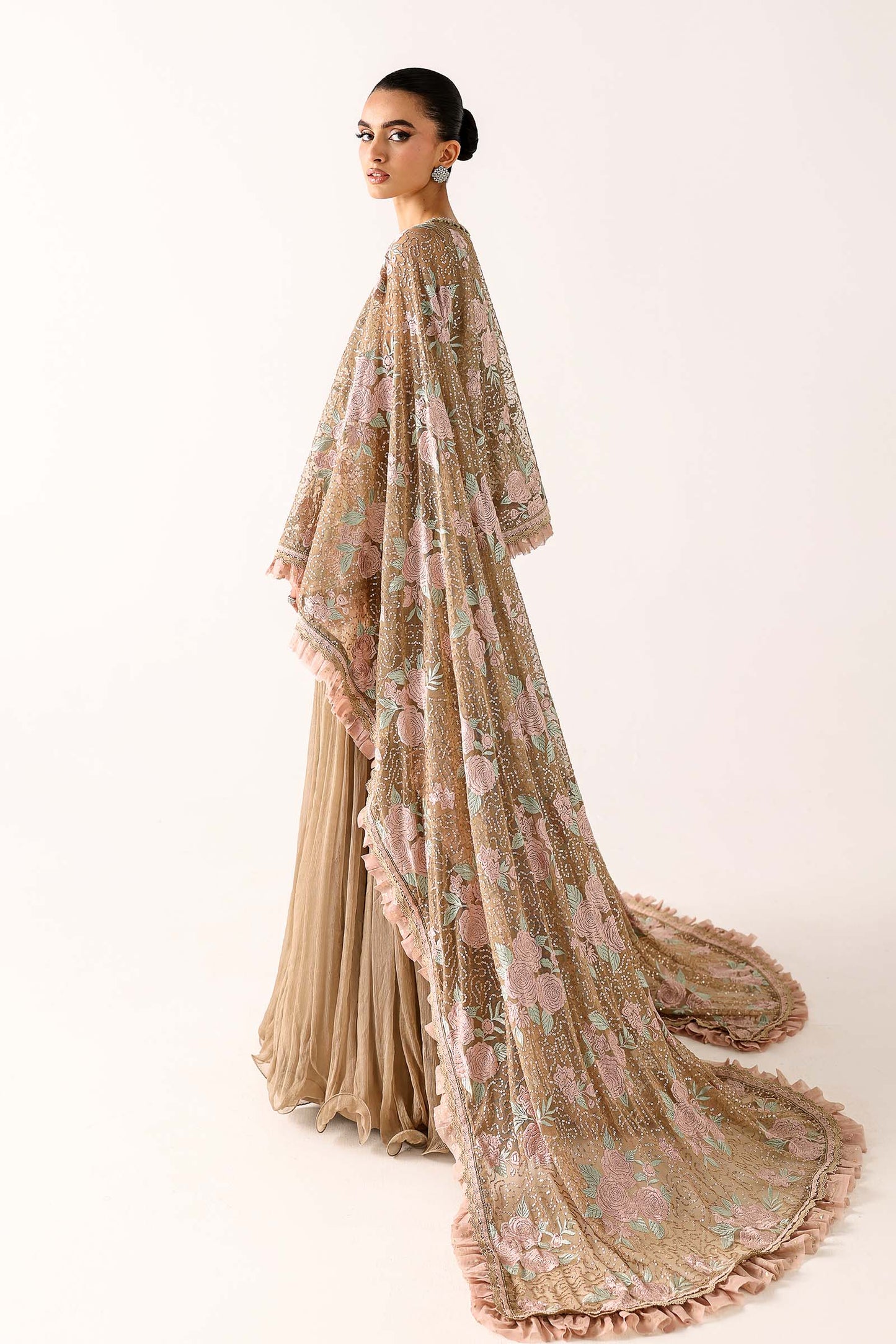 Embroidered Net Fabric (2Pcs)