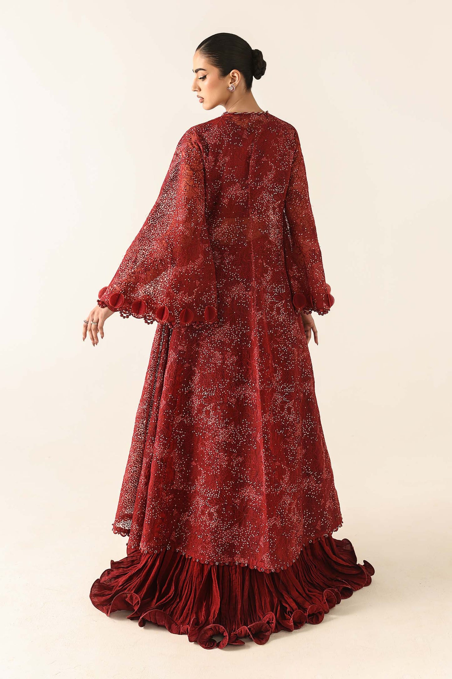 Embroidered Organza Fabric (2Pcs)