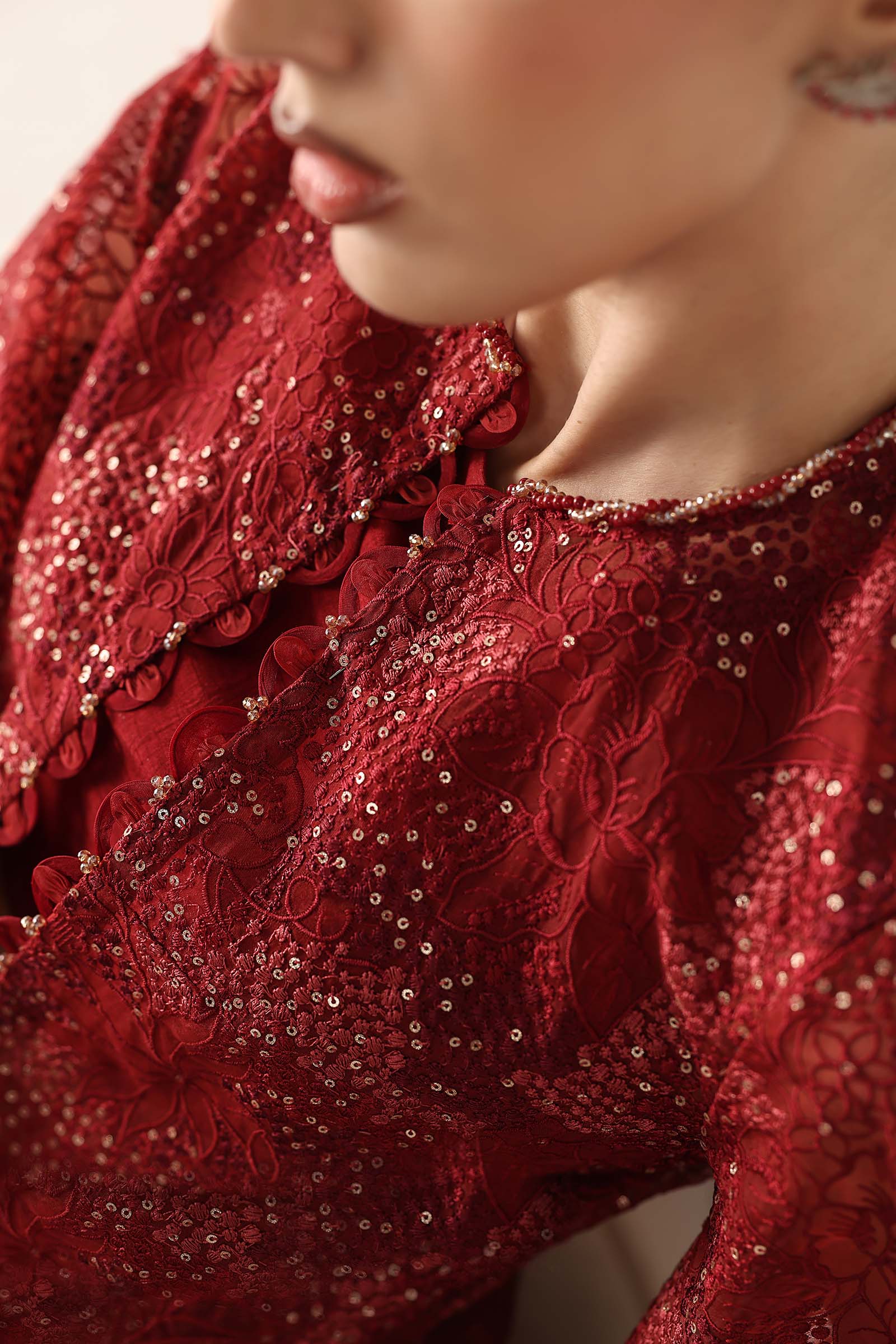 Embroidered Organza Fabric (2Pcs)