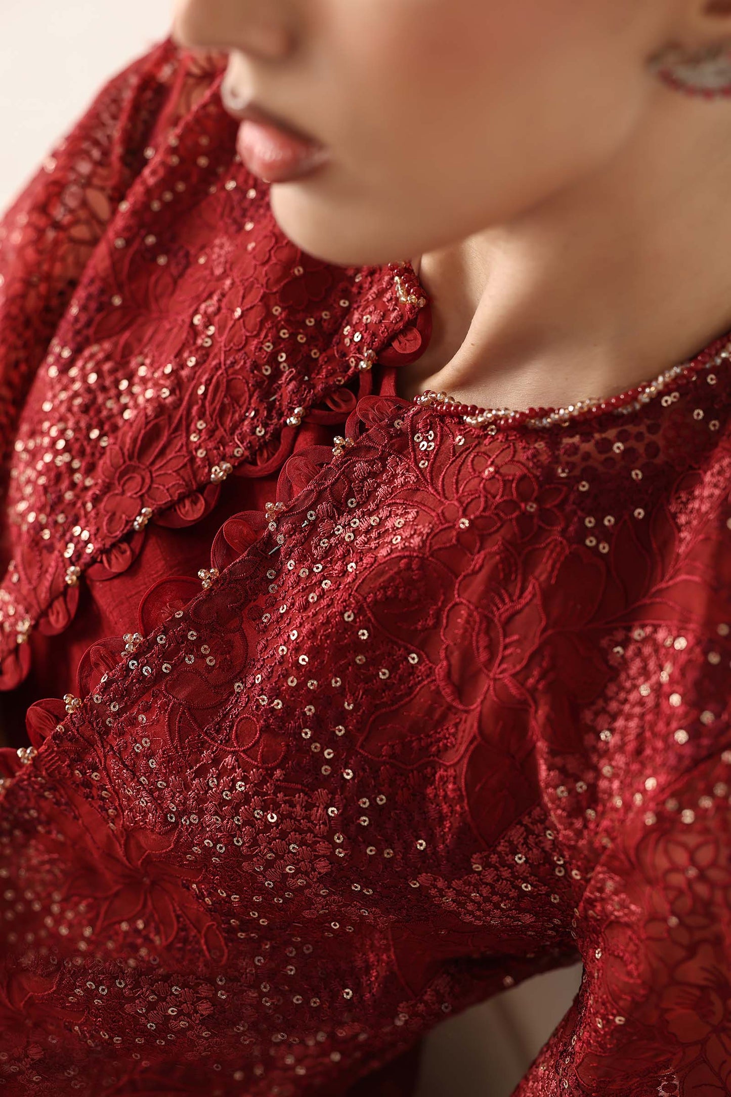 Embroidered Organza Fabric (2Pcs)