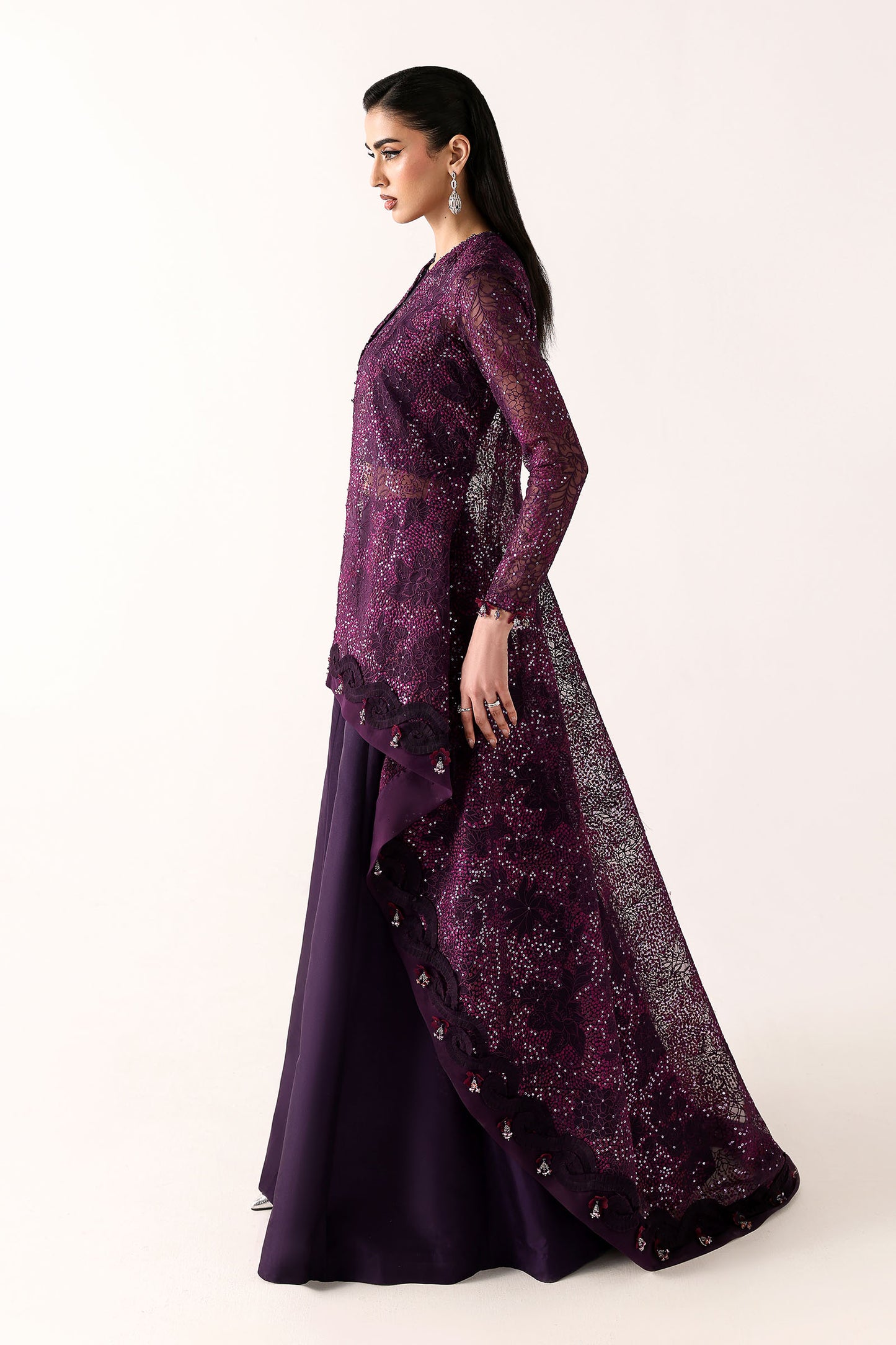 Embroidered Organza Fabric (2Pcs)