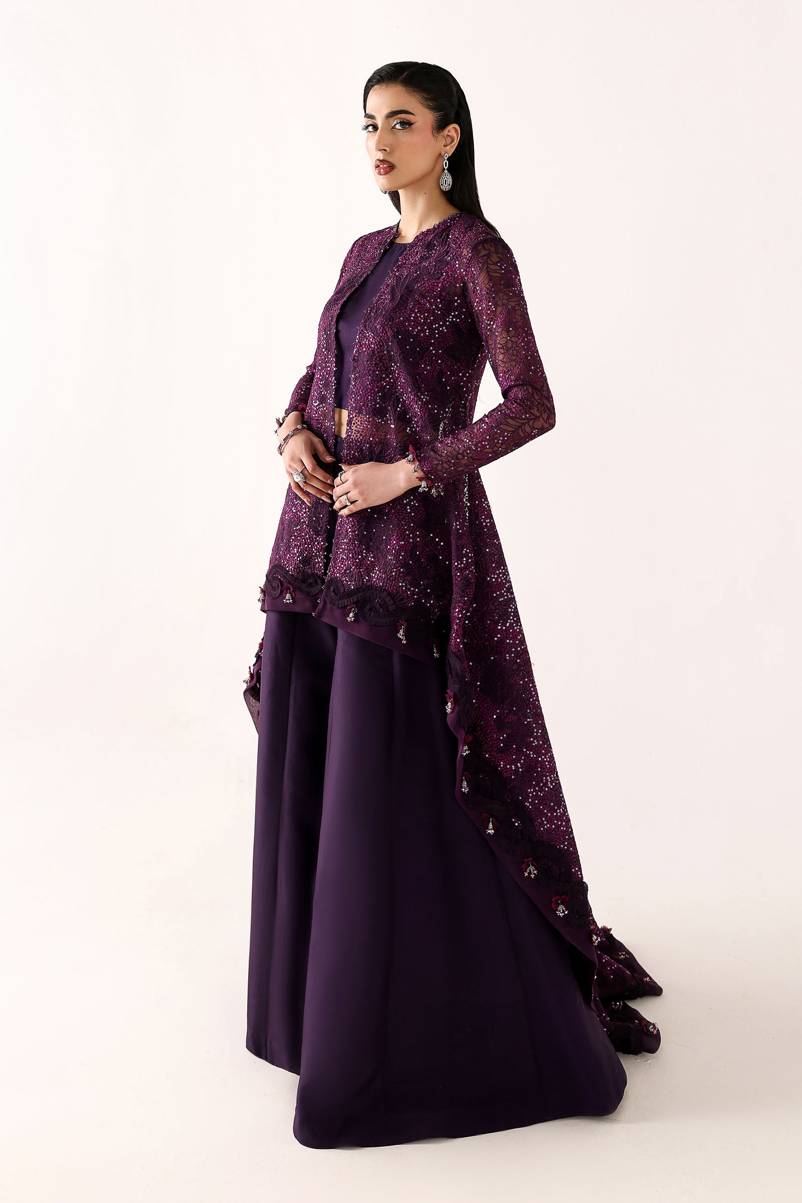 Embroidered Organza Fabric (2Pcs)