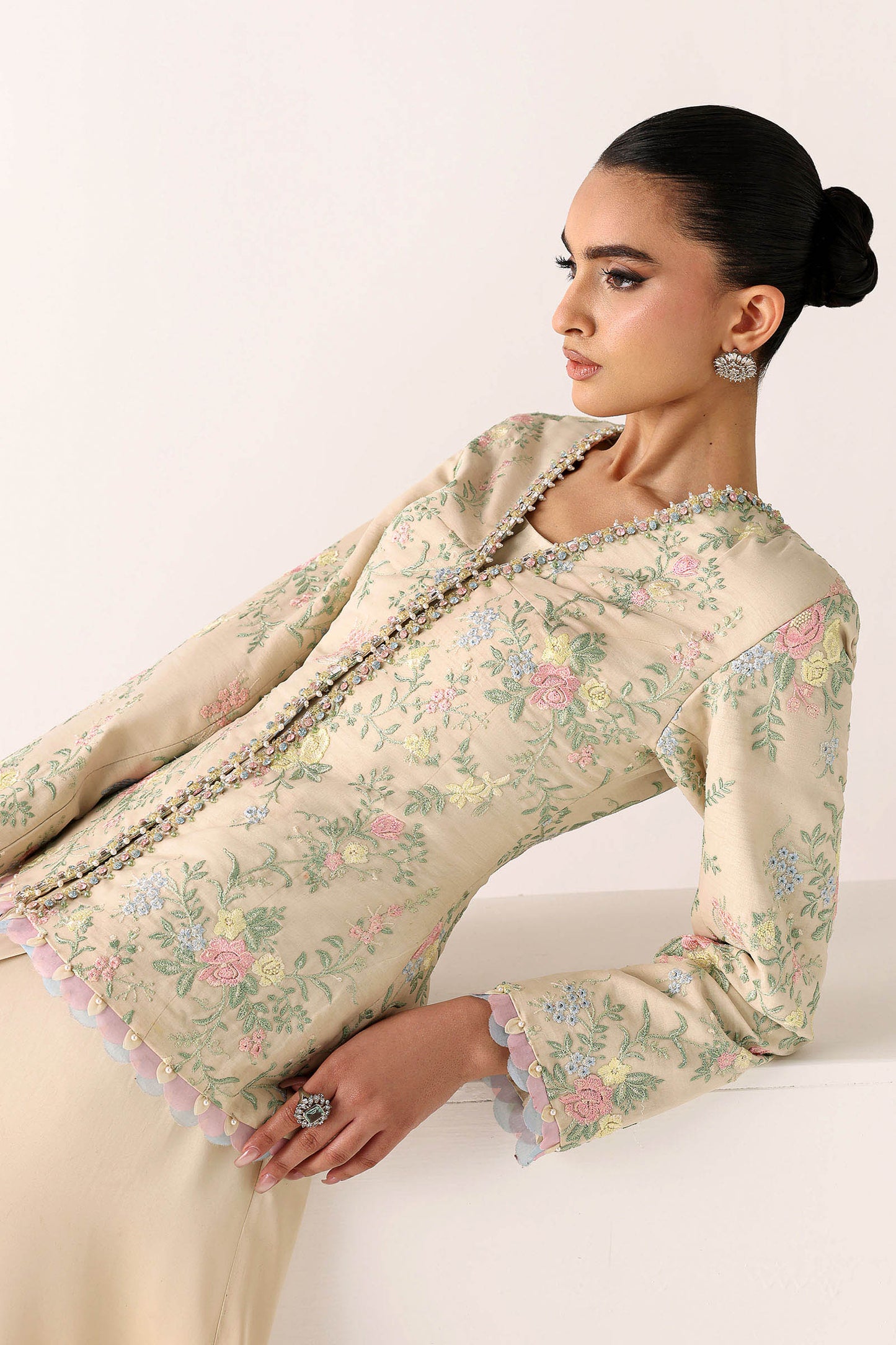 Embroidered Chiffon Fabric (2Pcs)