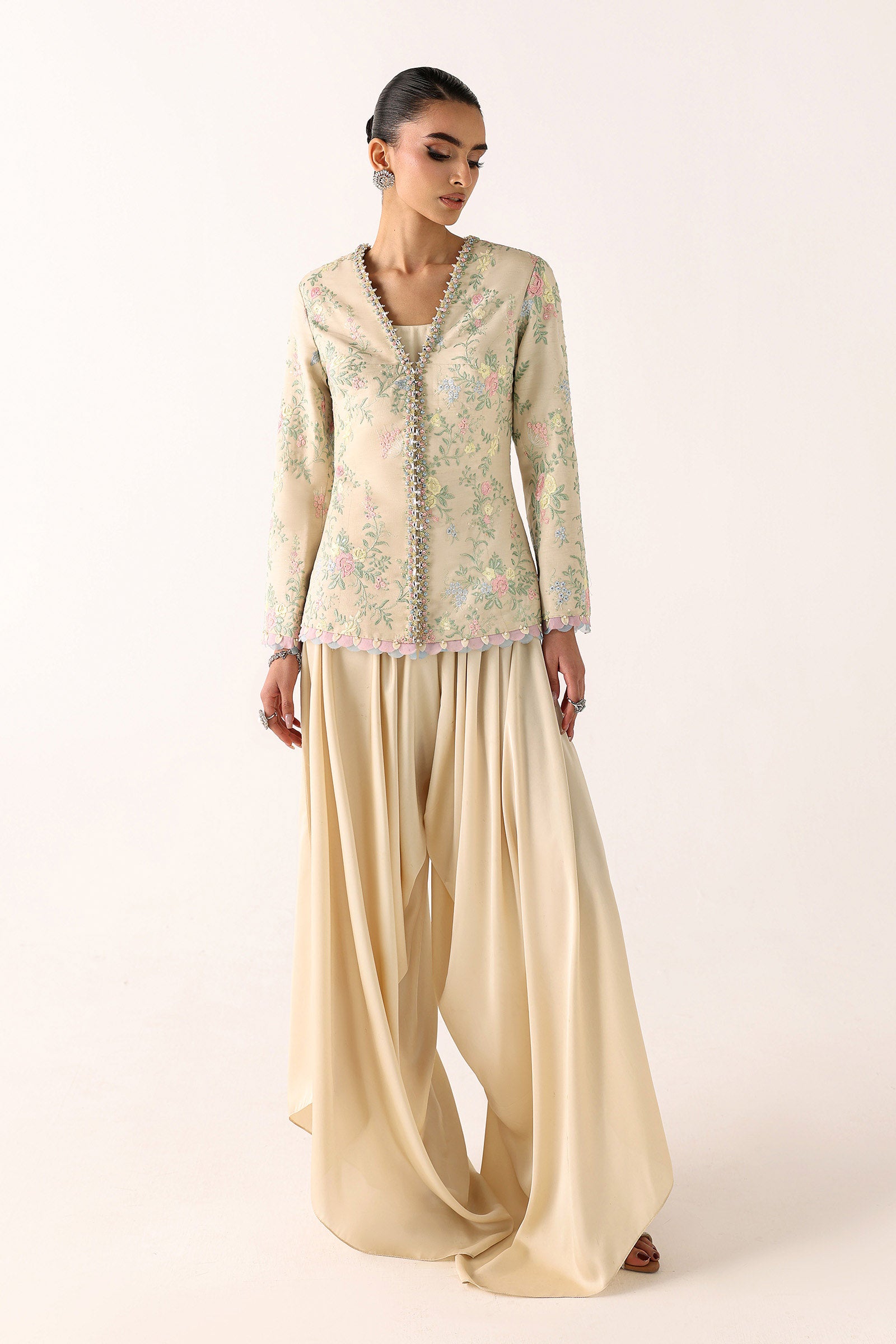 Embroidered Chiffon Fabric (2Pcs)