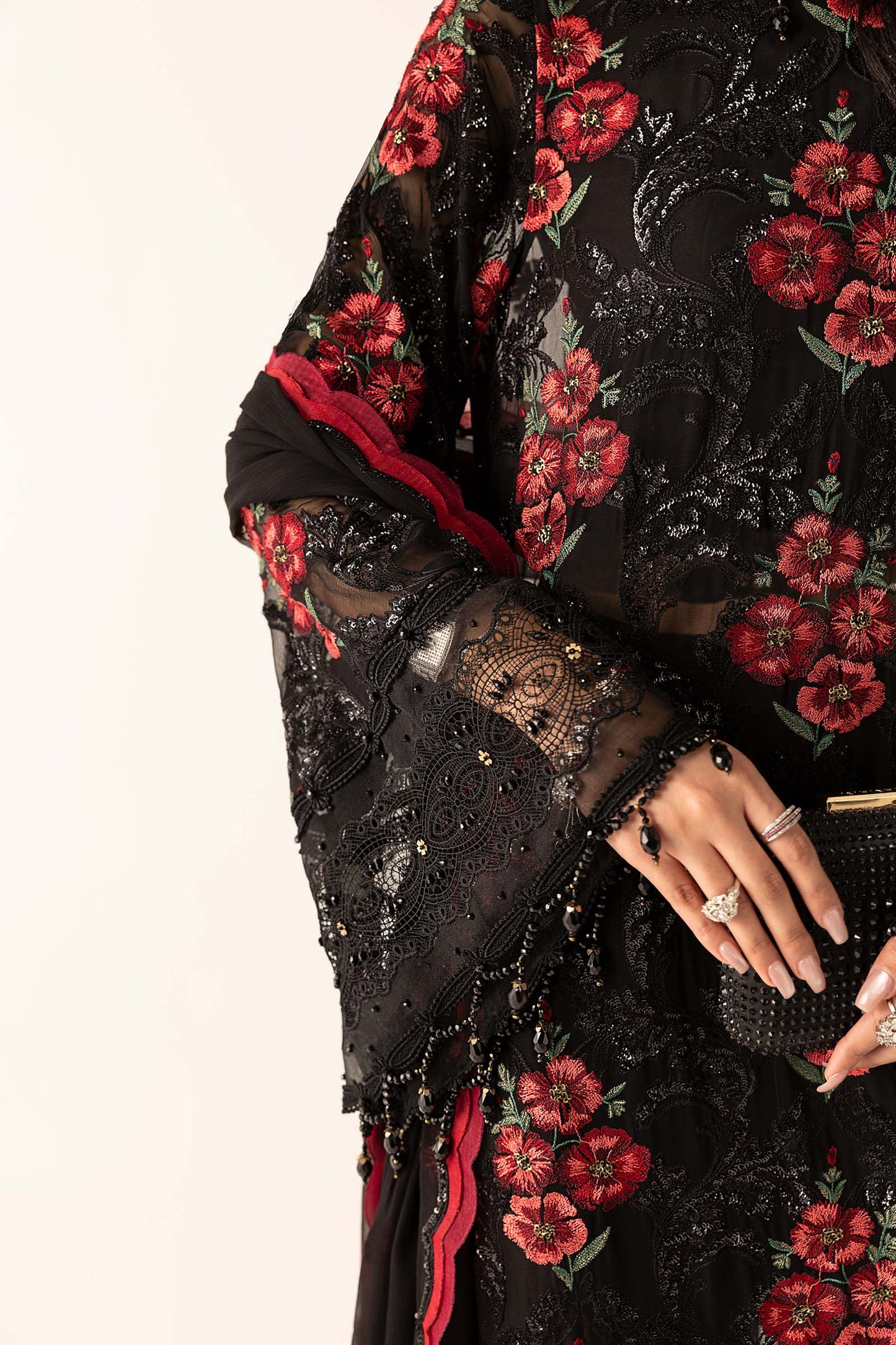 Embroidered Chiffon Fabric (3Pcs)