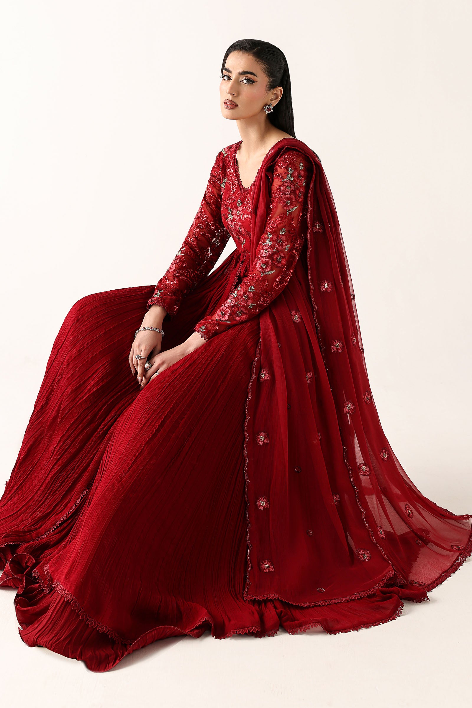 Embroidered Chiffon Fabric (3Pcs)