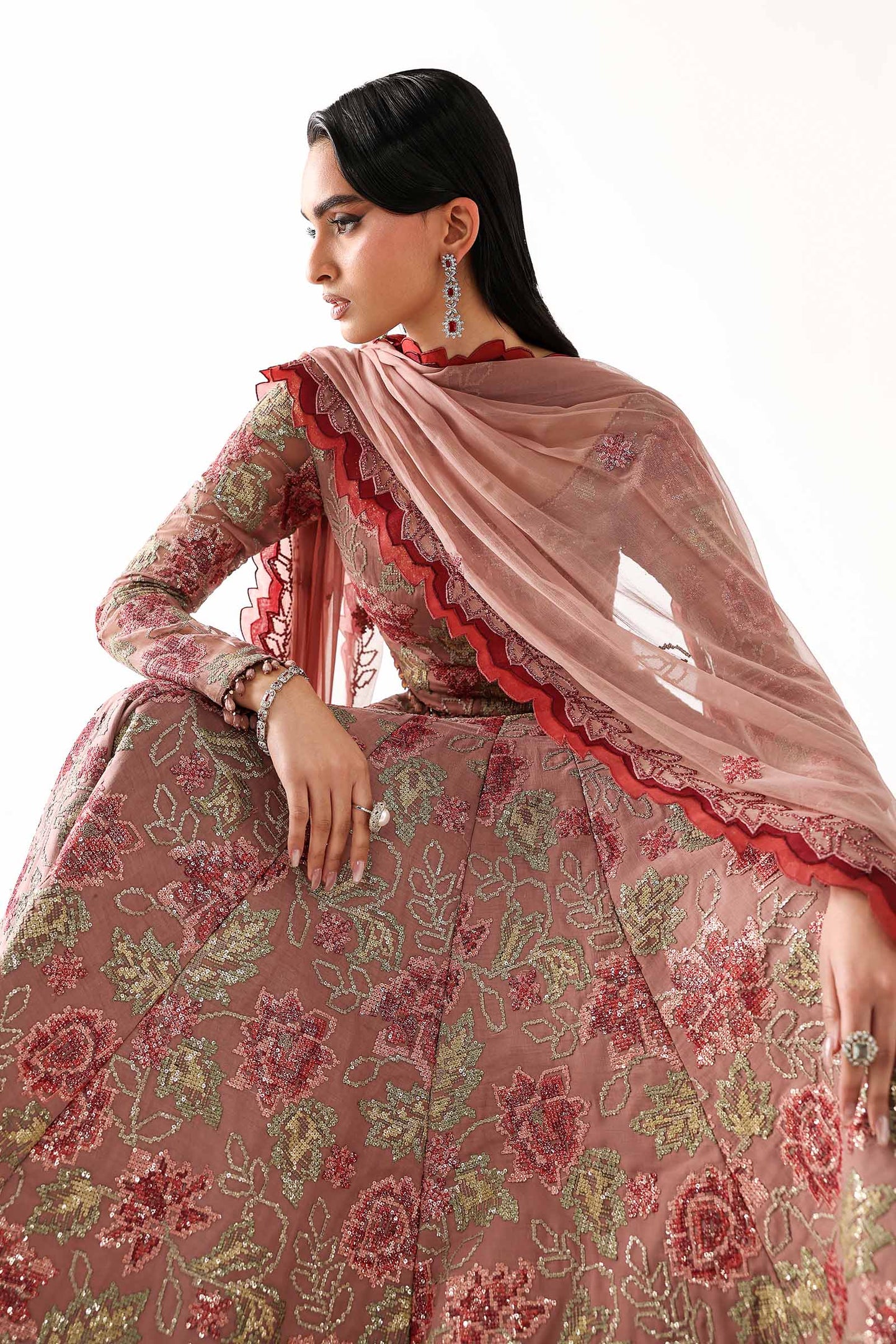 Embroidered Chiffon Fabric (3Pcs)