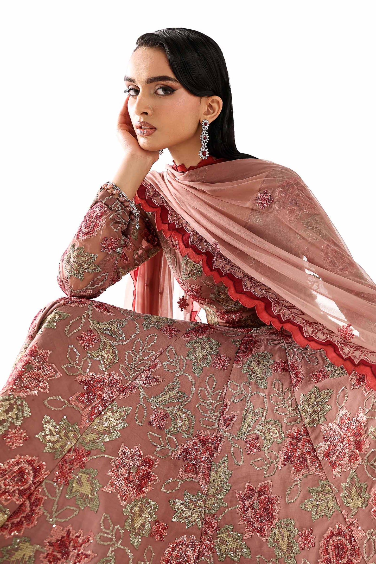 Embroidered Chiffon Fabric (3Pcs)