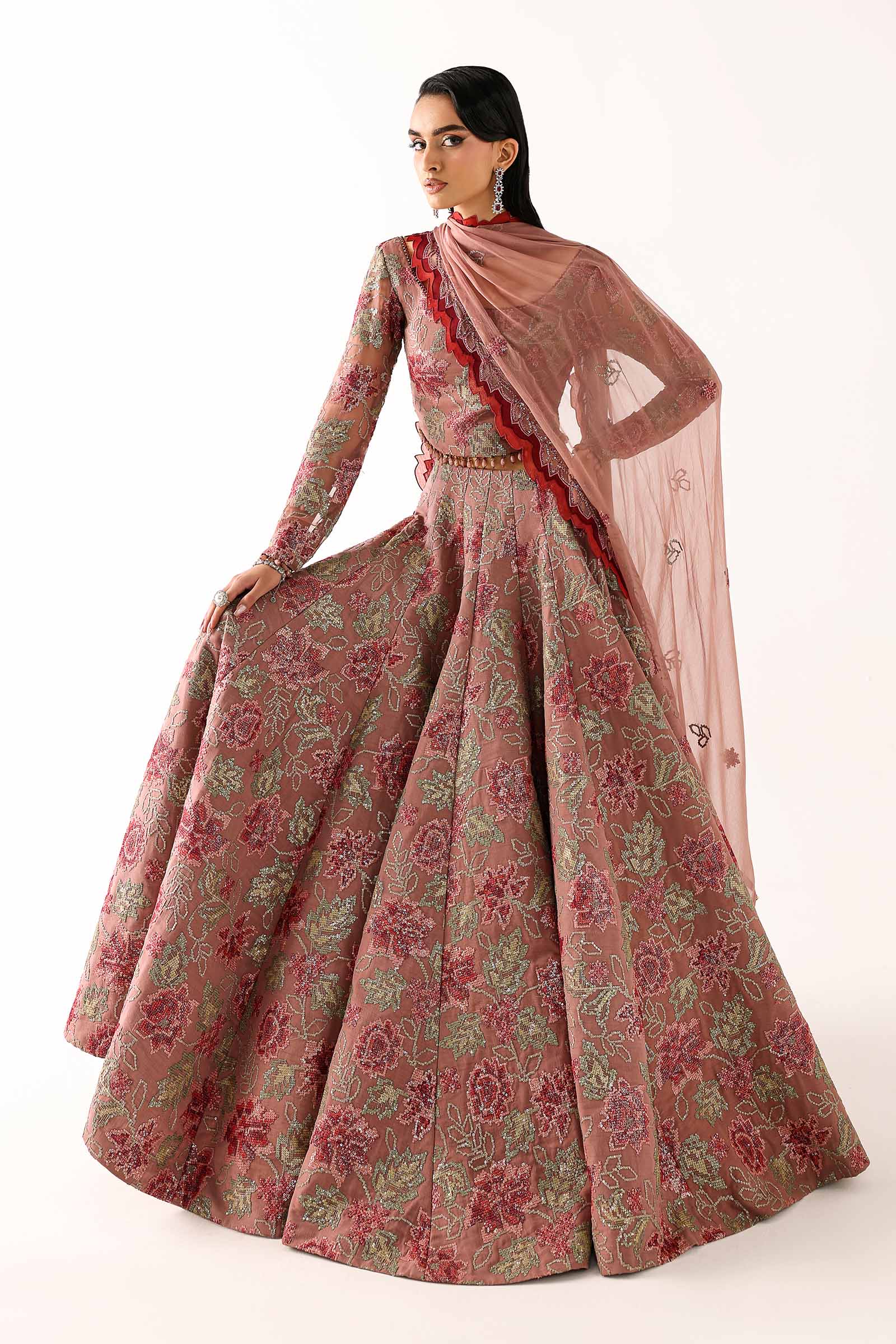 Embroidered Chiffon Fabric (3Pcs)