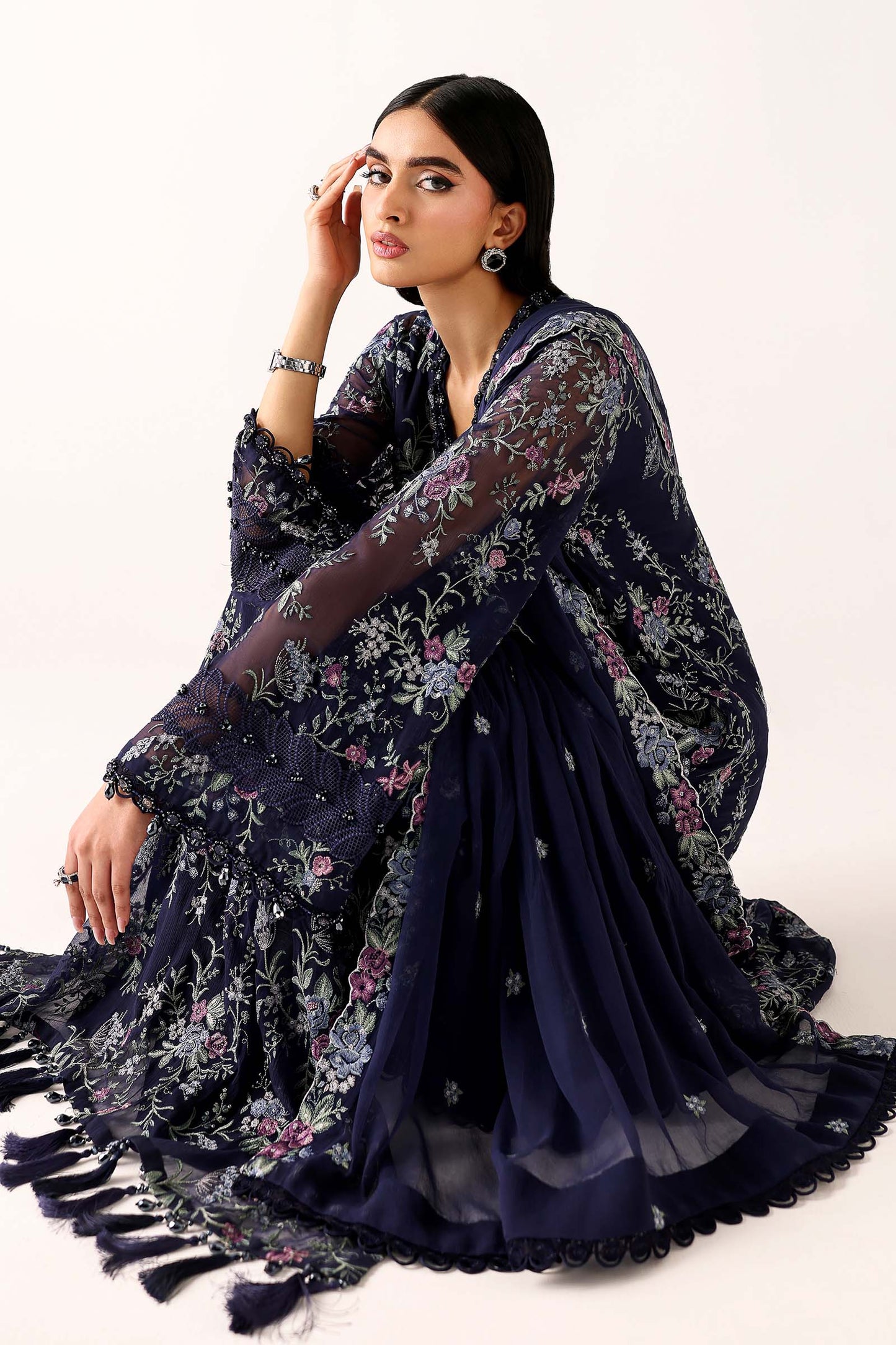 Embroidered Chiffon Fabric (3Pcs)
