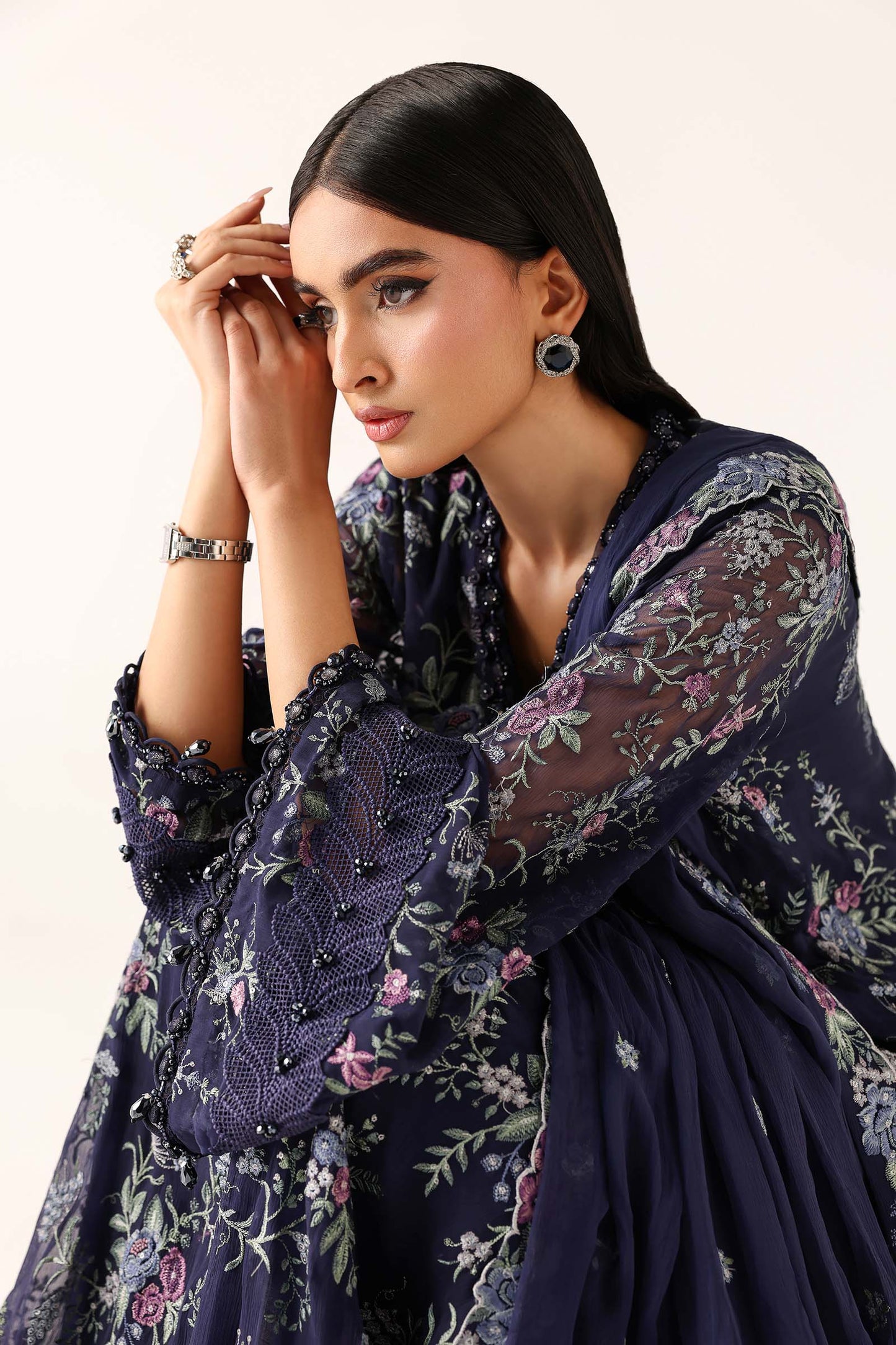 Embroidered Chiffon Fabric (3Pcs)