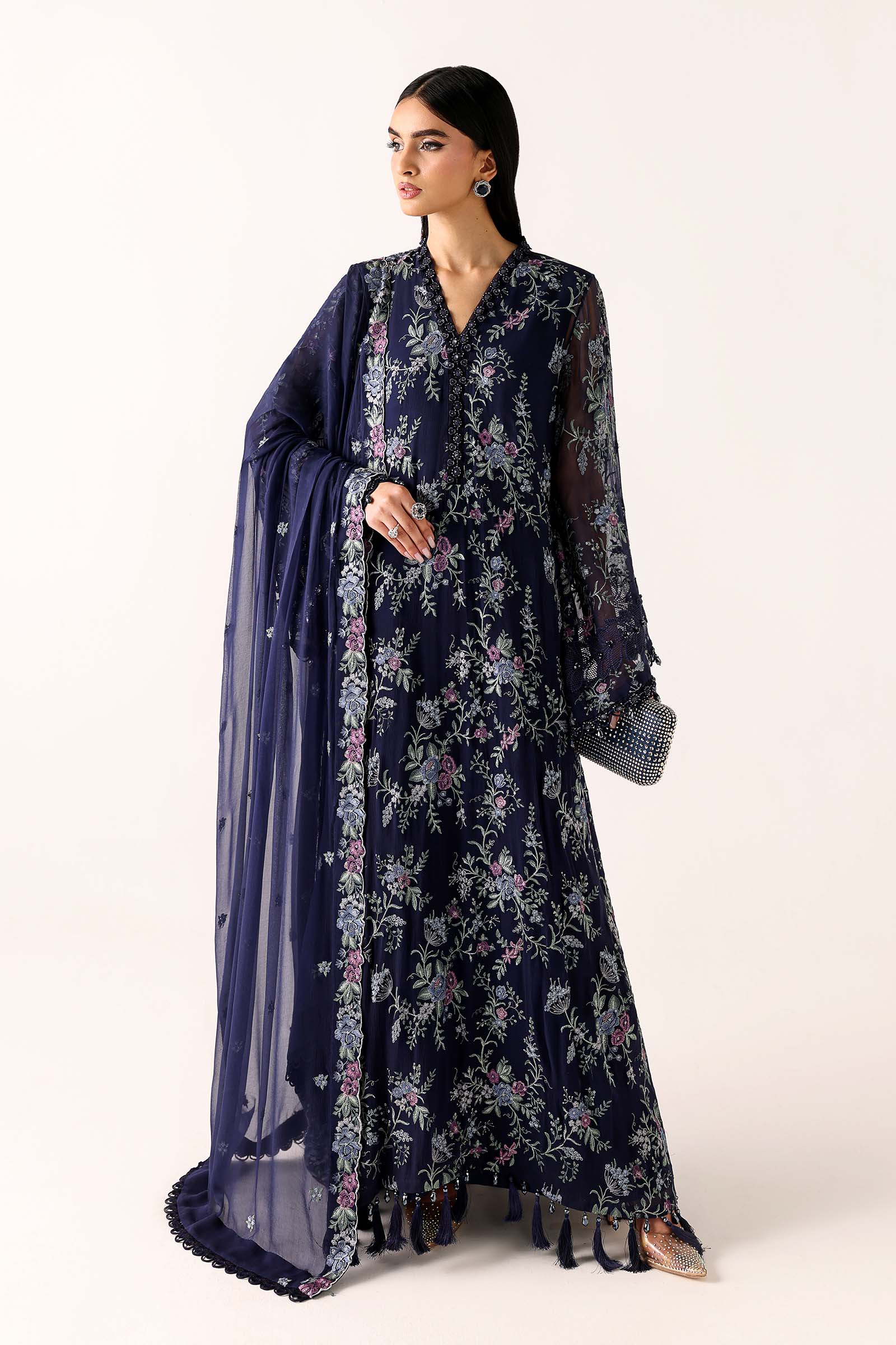 Embroidered Chiffon Fabric (3Pcs)