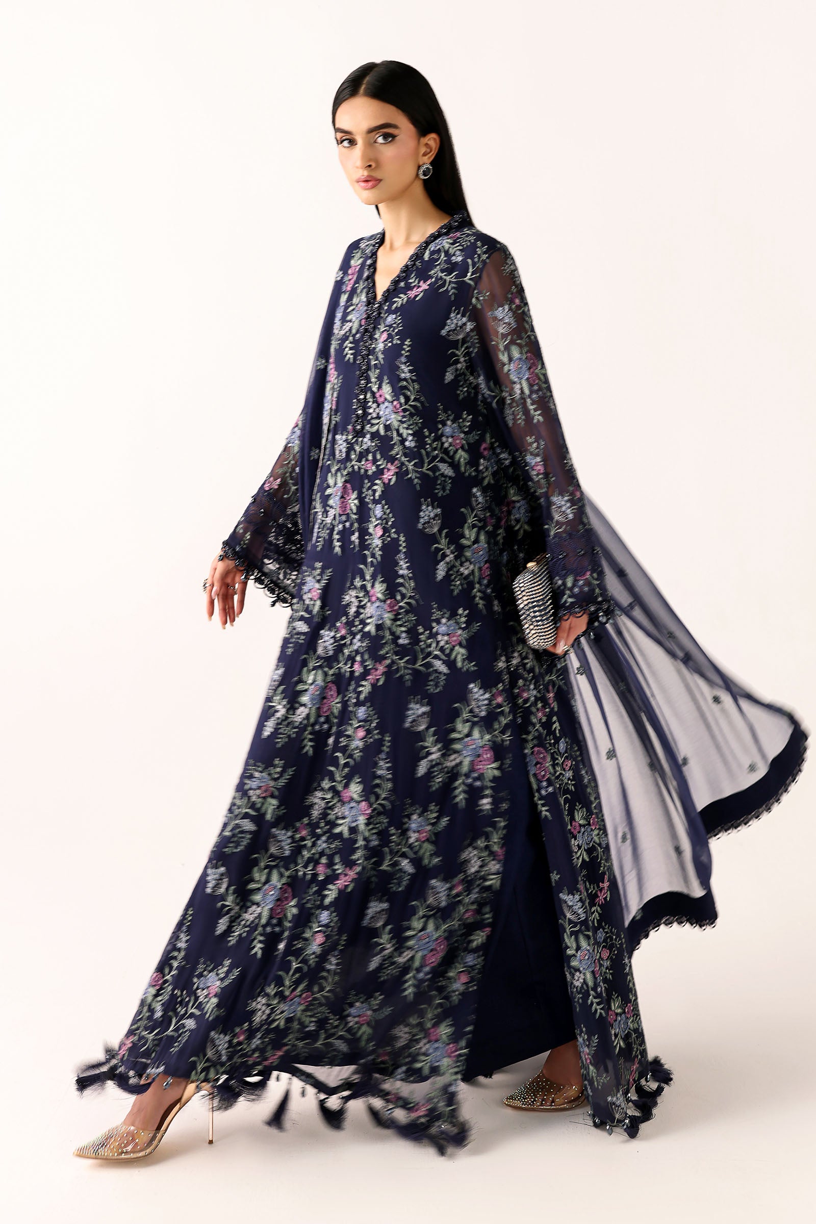 Embroidered Chiffon Fabric (3Pcs)