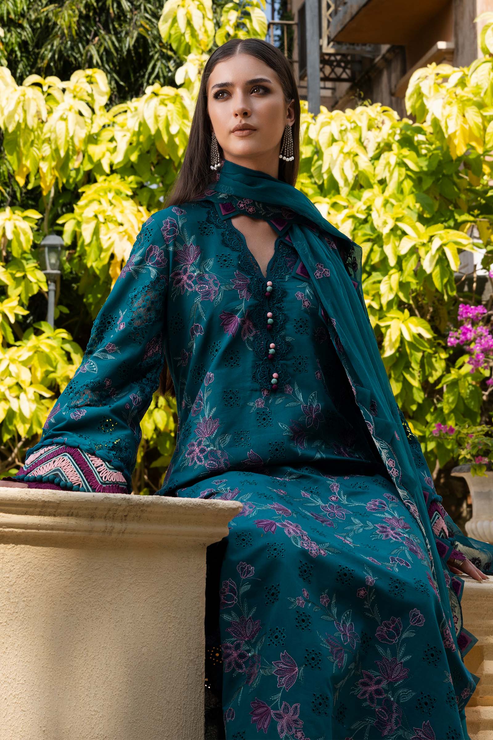 Embroidered Lawn Fabric (2Pcs)