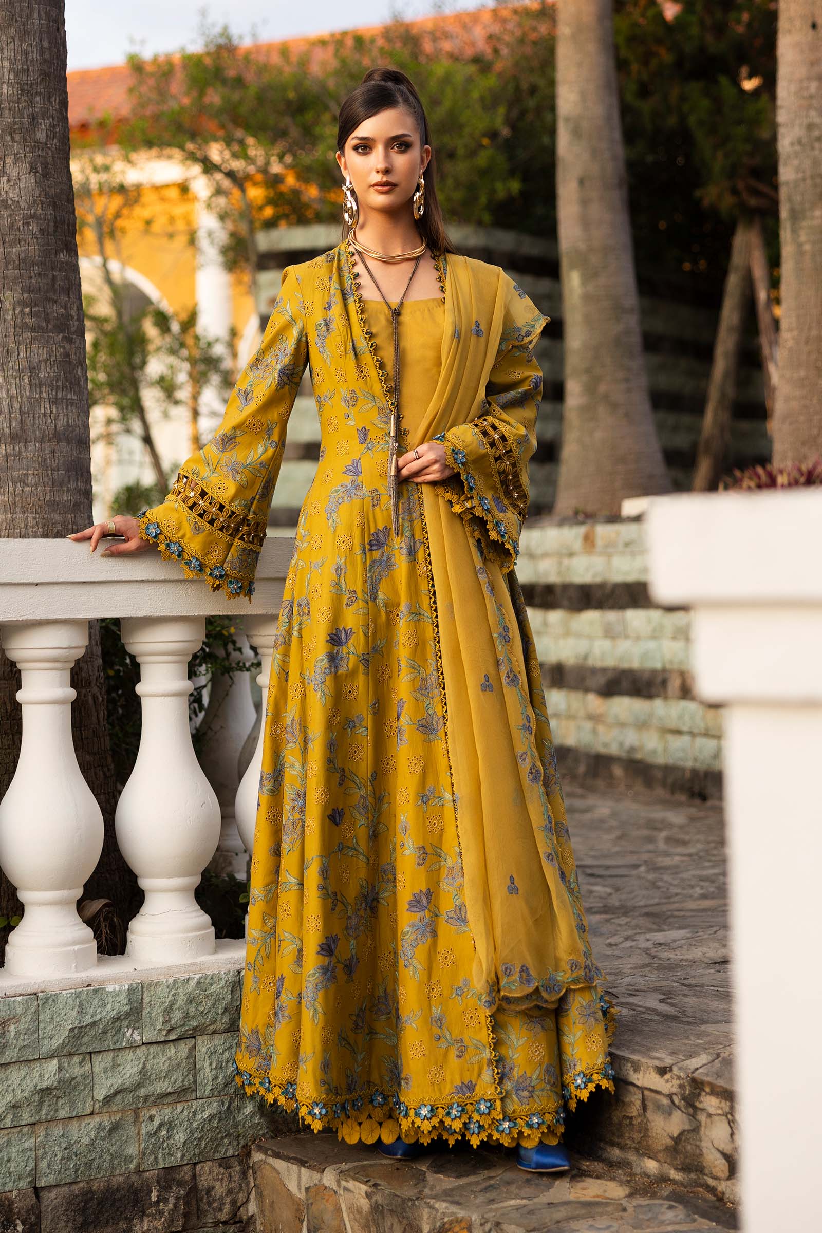 Embroidered Lawn Fabric (2Pcs)