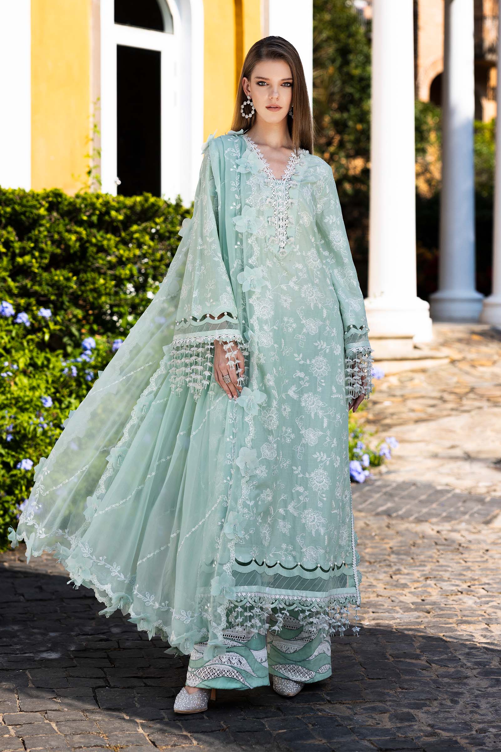 Embroidered Lawn Fabric (2Pcs)
