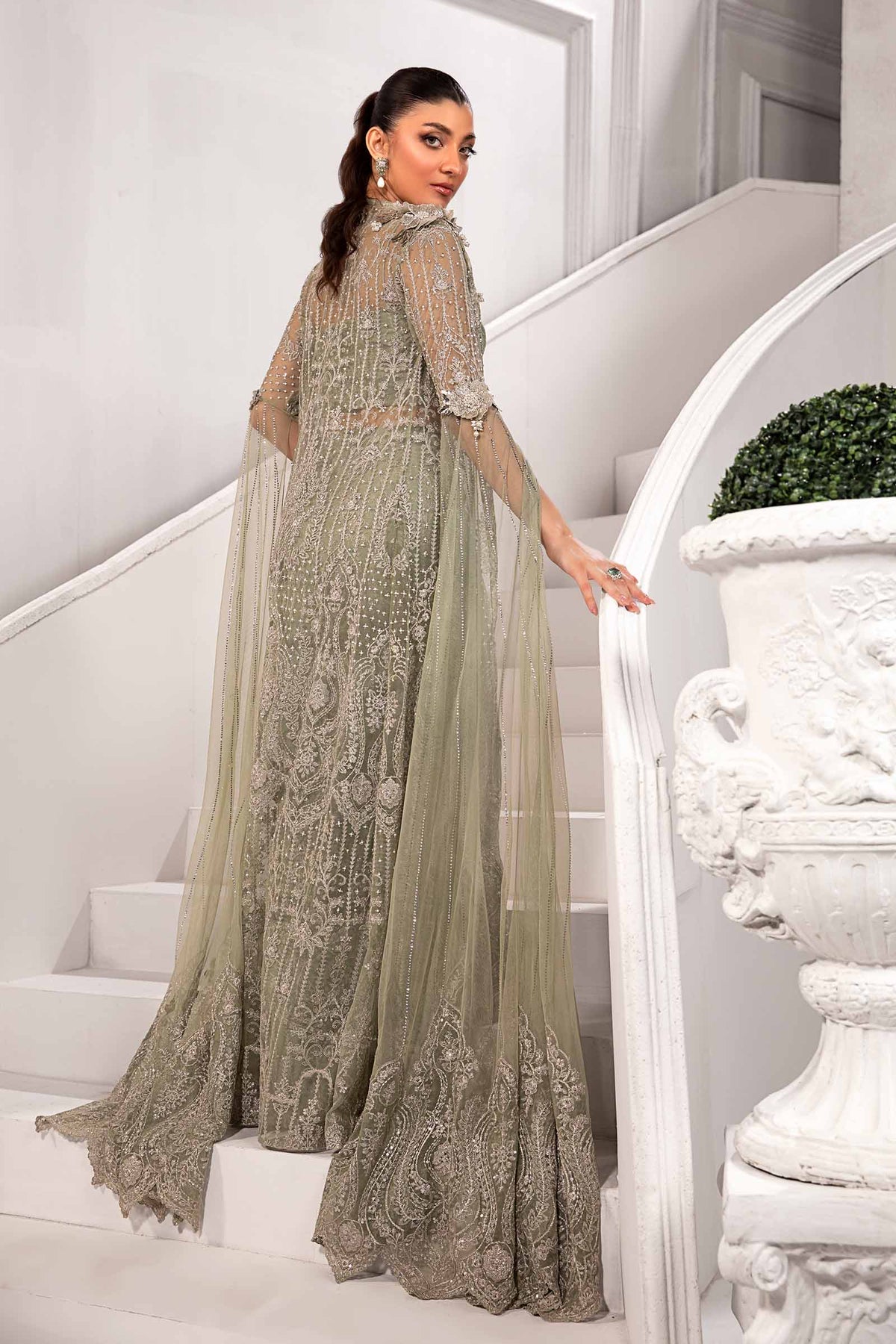 Embroidered Poly Net Fabric (1Pc) | LF-701 – Maria.B. Designs (PK)