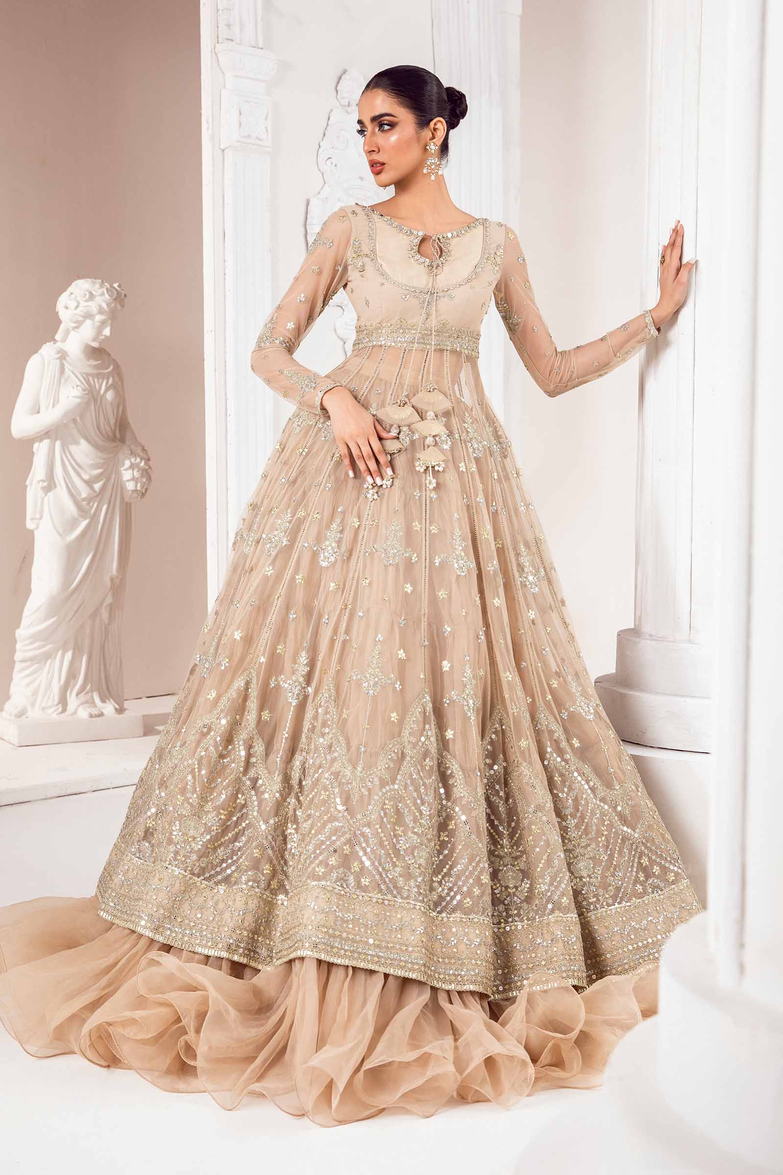 Embroidered Poly Net Fabric (1Pc) | LF-702 – Maria.B. Designs (PK)