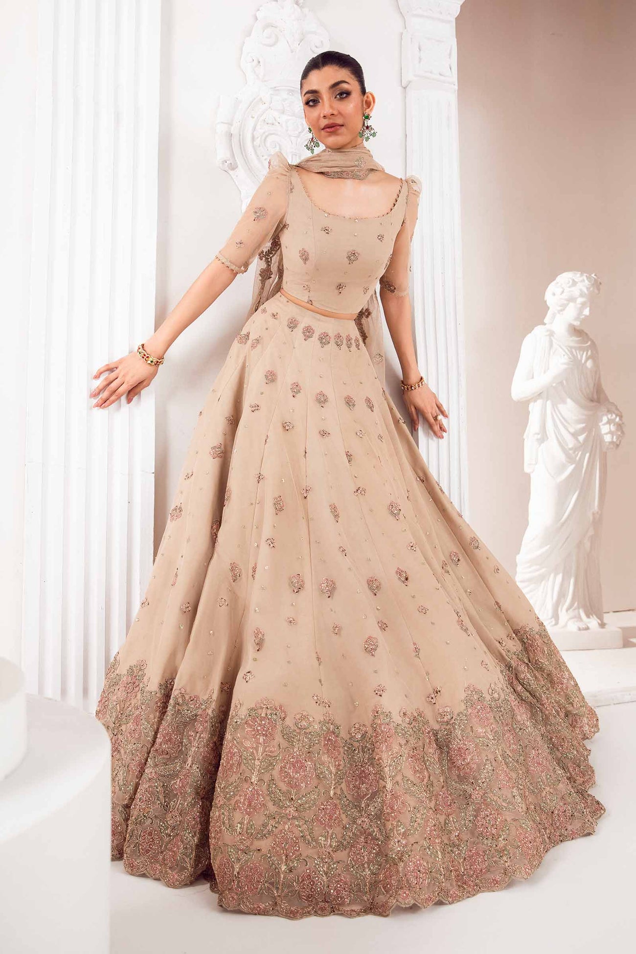 Embroidered Poly Net Fabric (3Pcs) | LF-703