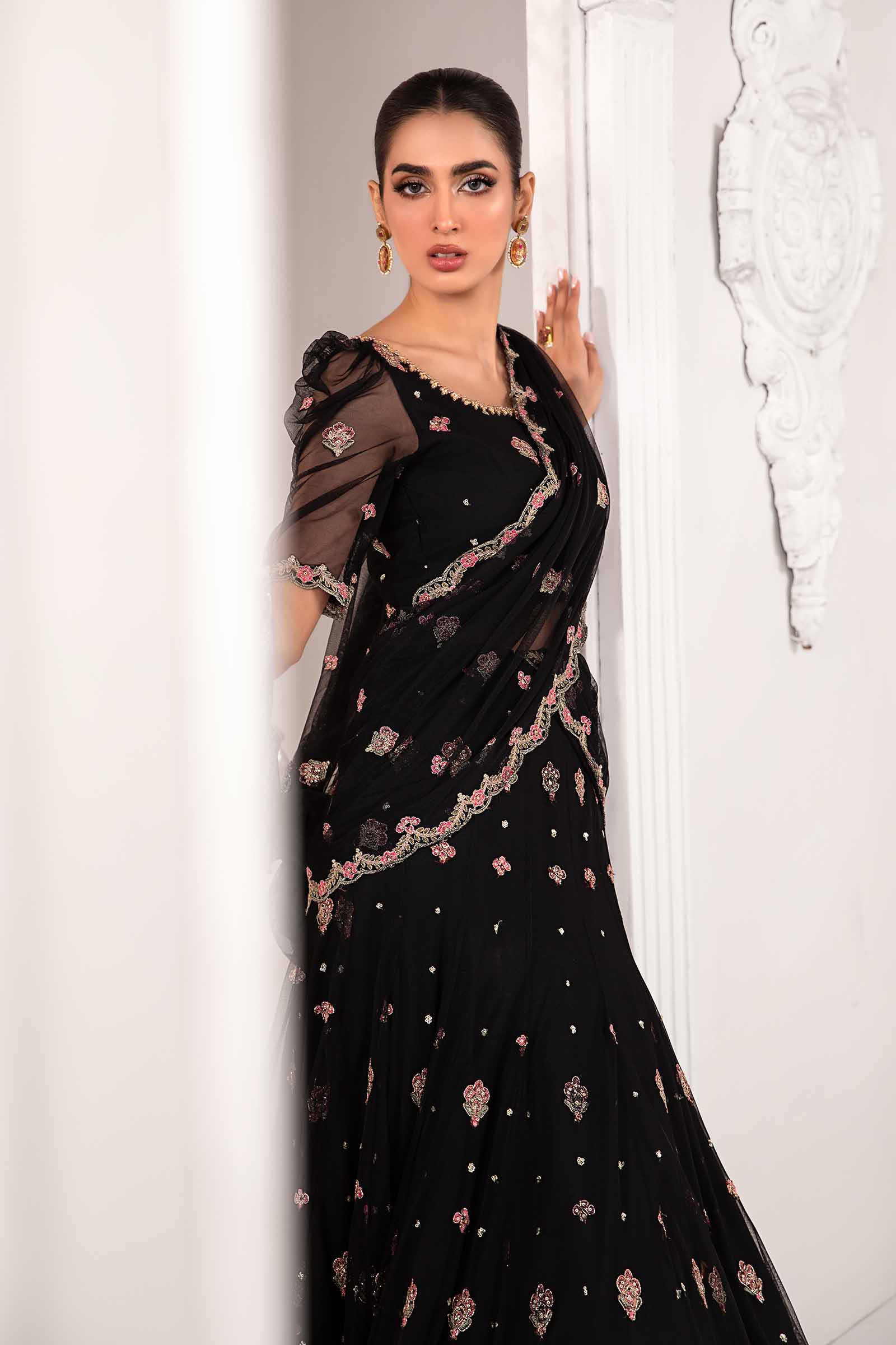 Embroidered Poly Net Fabric (3Pcs) | LF-704 – Maria.B. Designs (PK)