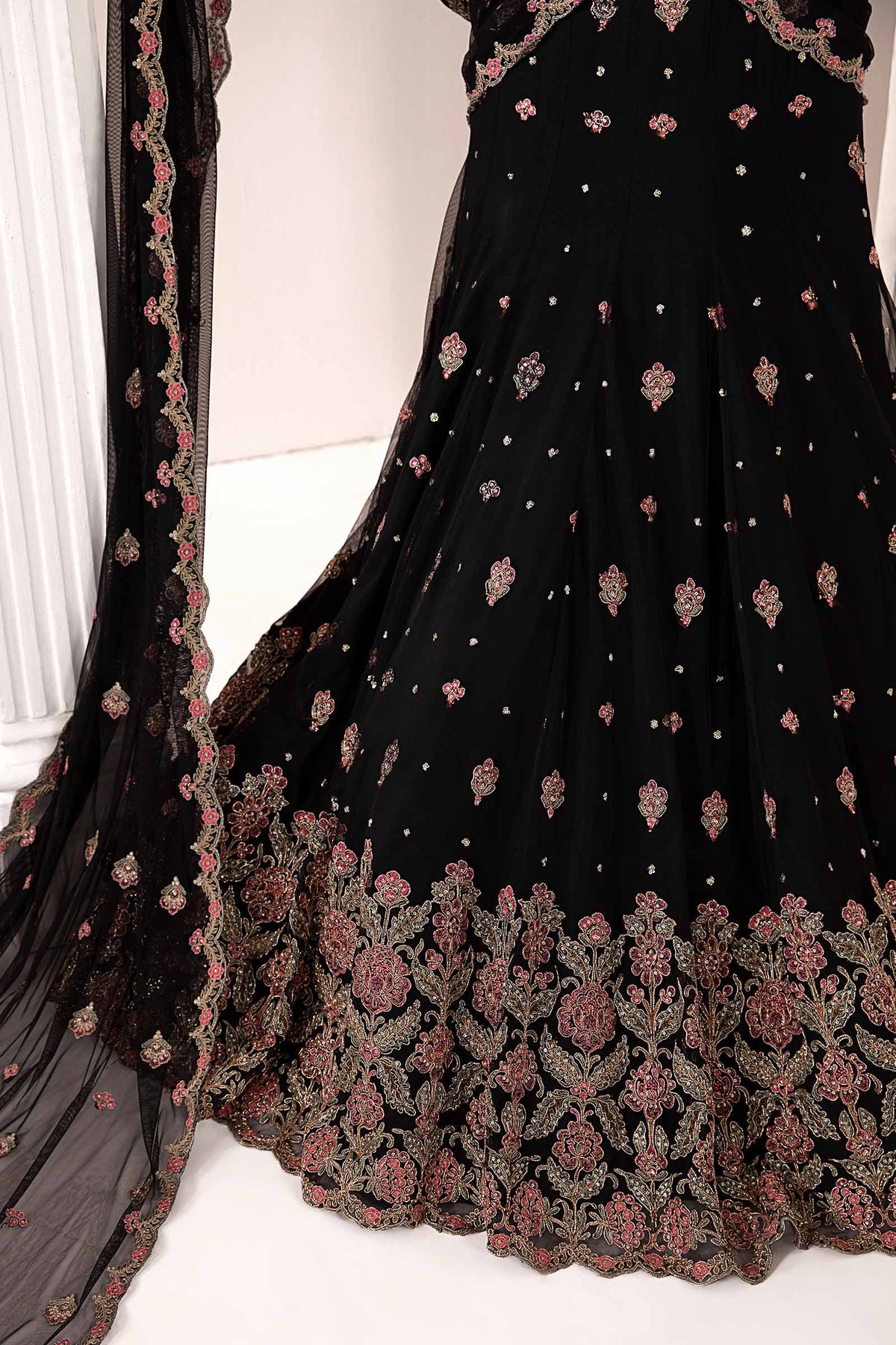 Embroidered Poly Net Fabric (4Pcs) | LF-704 – Maria.B. Designs (PK)