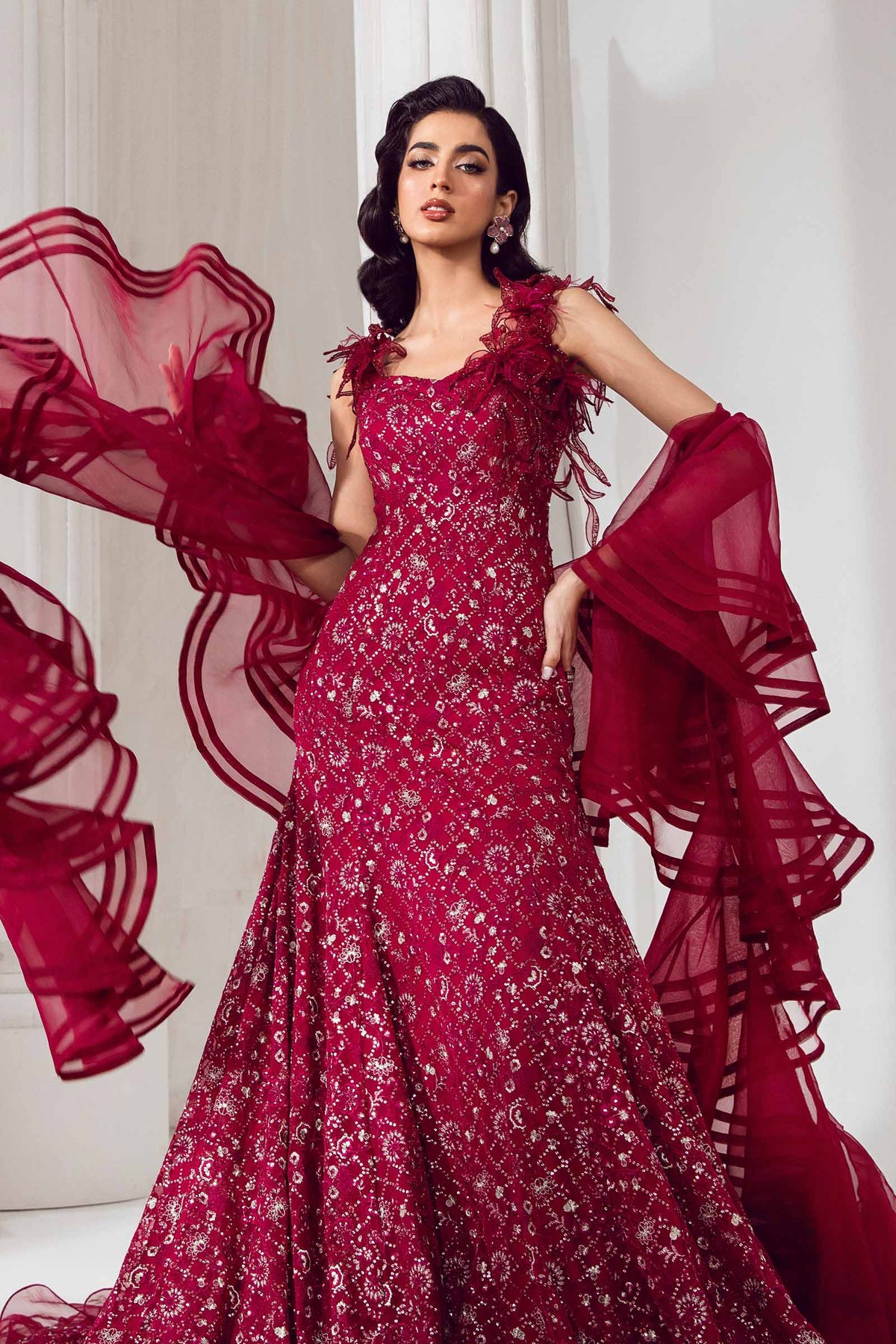 Embroidered Poly Net Fabric | LF-705 – Maria.B. Designs (PK)