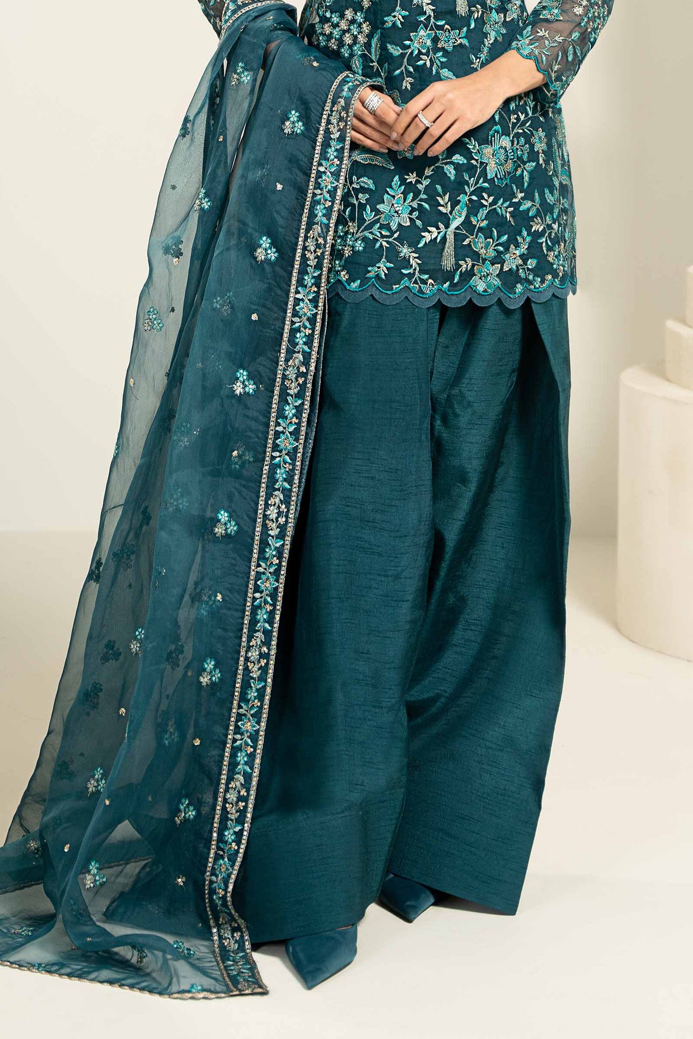 Embroidered Organza Fabric (2Pcs) | LF-712
