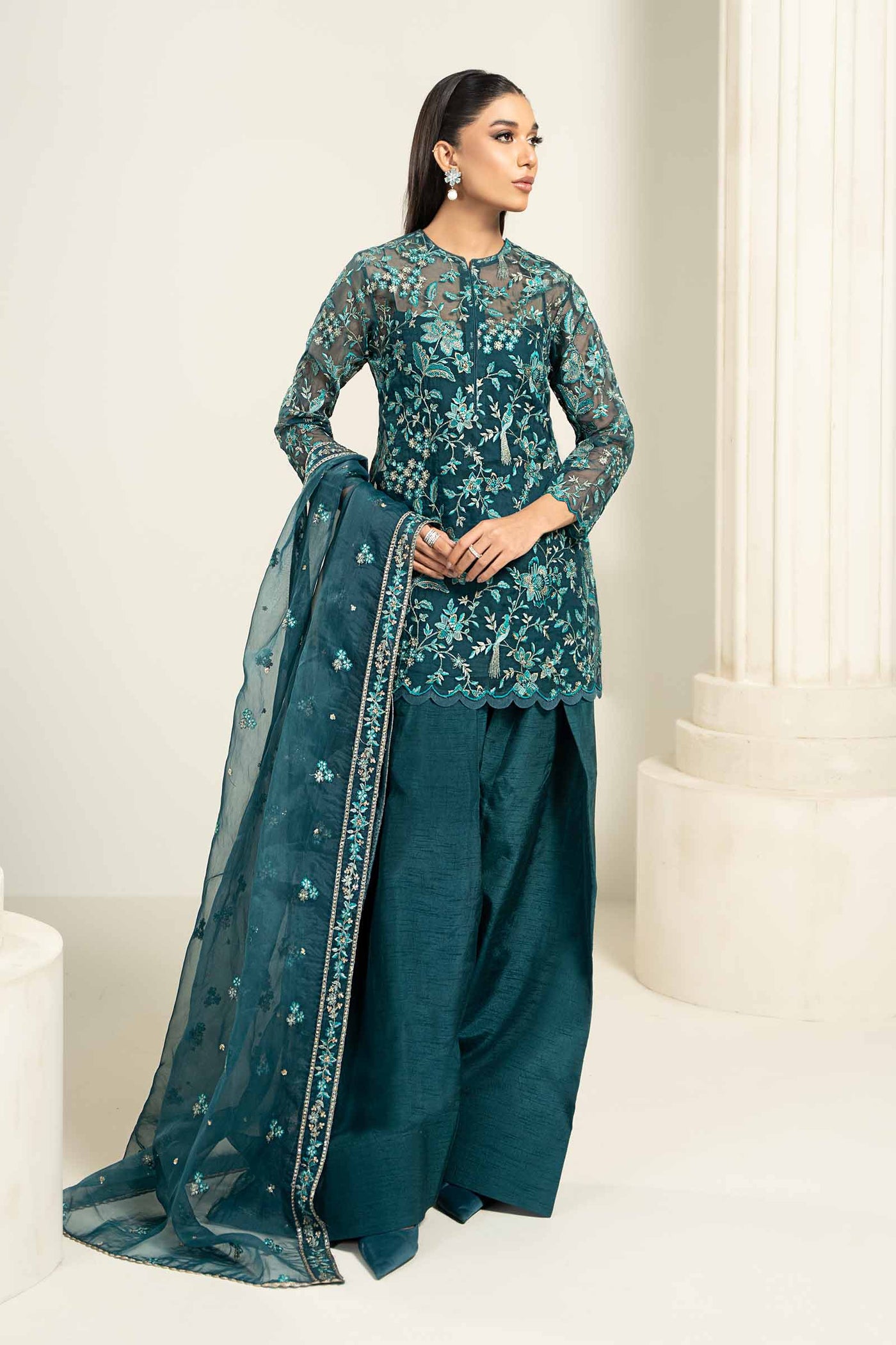Embroidered Organza Fabric (2Pcs) | LF-712