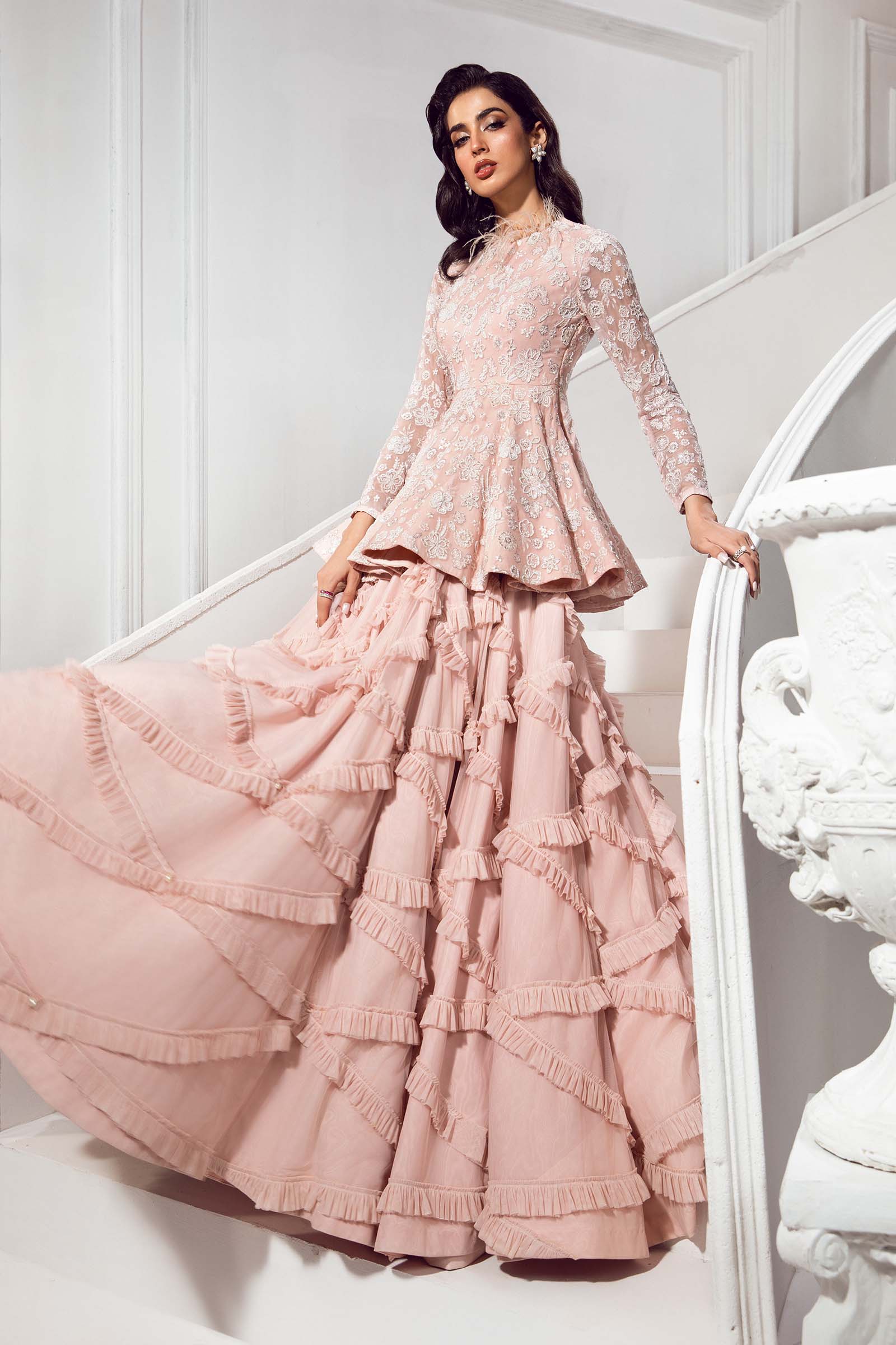 Embroidered Chiffon Sleeves Fabric | LF-721