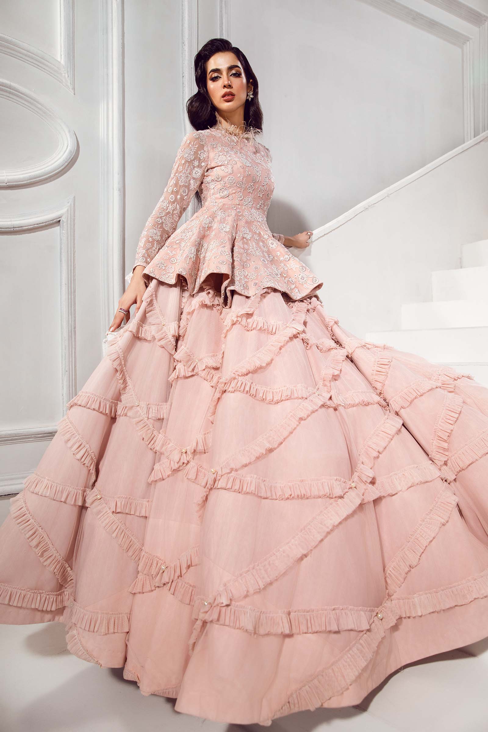 Embroidered Chiffon Sleeves Fabric | LF-721